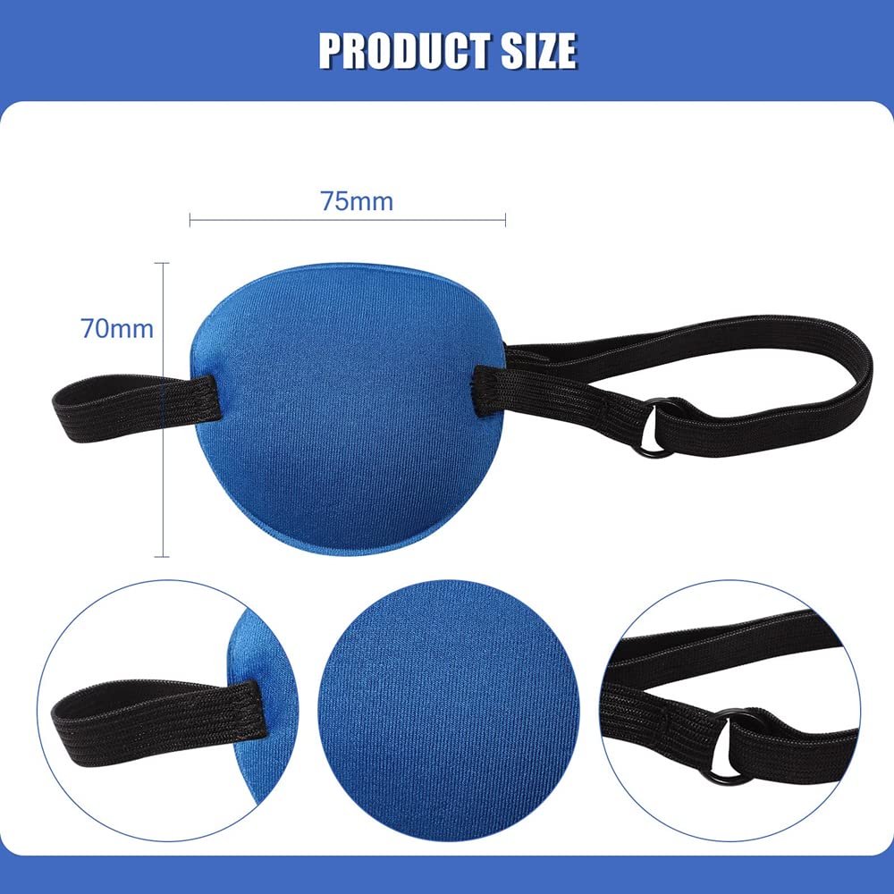 **Aston Andia Soft Eye Patch for Kids & Adults - Adjustable Lazy Eye Cover, Pirate Costume Accessory for Halloween & Christmas - Blue (Perfect for Amblyopia Therapy & Pirate Theme Parties)**