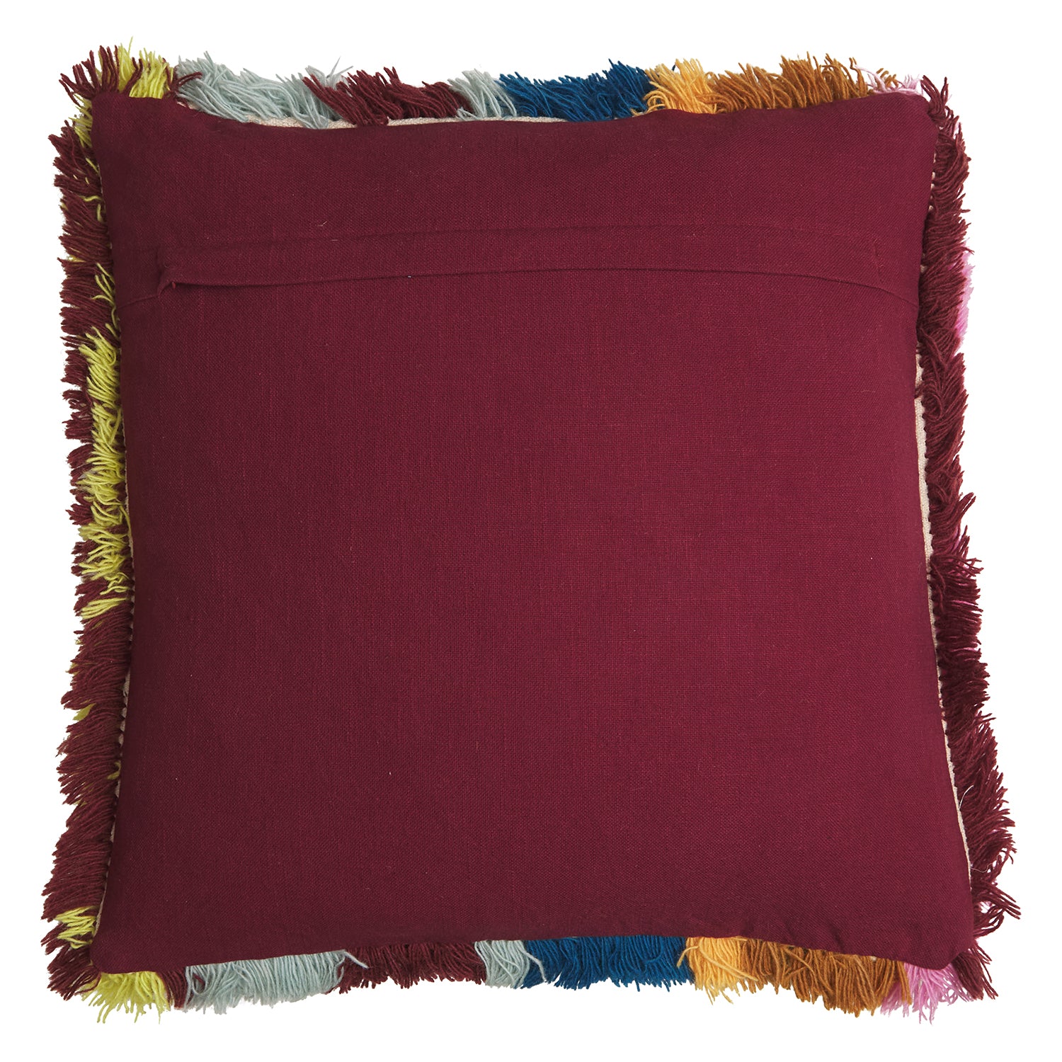 Henri Shag Cushion - Soft & Plush Mahogany Brown Throw Pillow for Living Room, Bedroom, or Sofa Decor