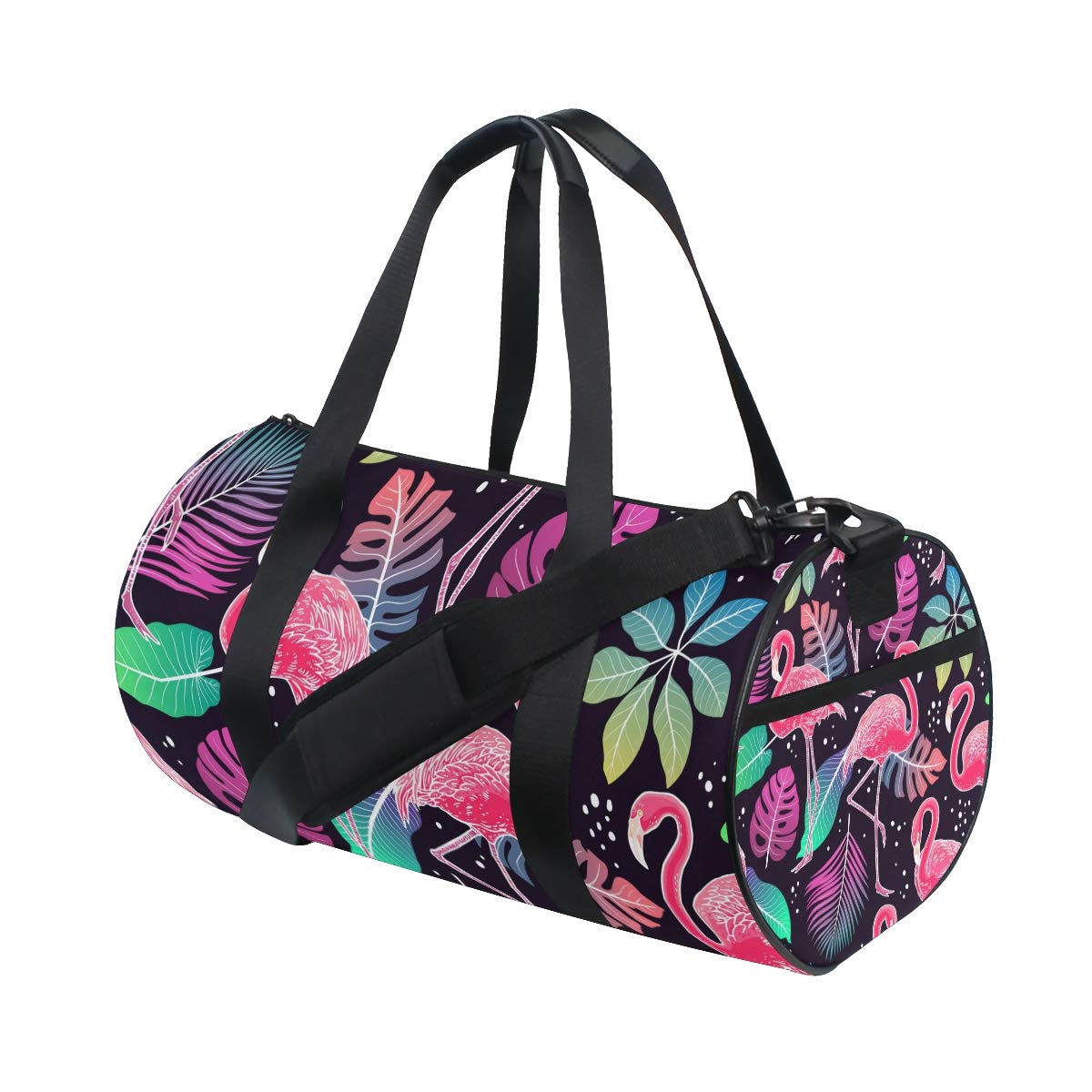 Premium Gym & Sports Duffle Bag with Flamingo Leaf Design - Water-Resistant Travel Bag for Men & Women - Perfect for Workouts, Travel & Beach Trips