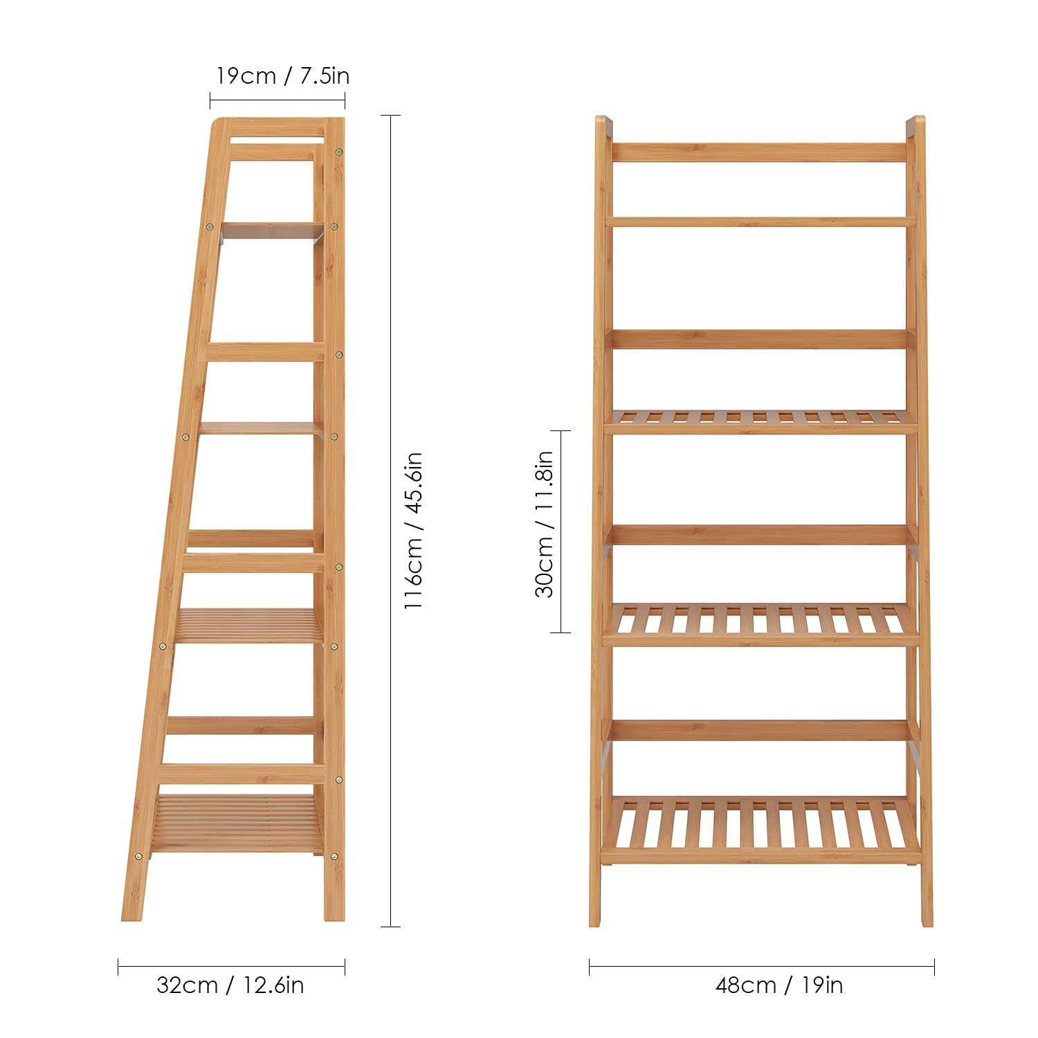 4-Tier Bamboo Bookcase - Multifunctional Bathroom Ladder Shelf for Plants, Flowers & Storage | Natural Wood Display Organizer for Home, Office & Garden Decor