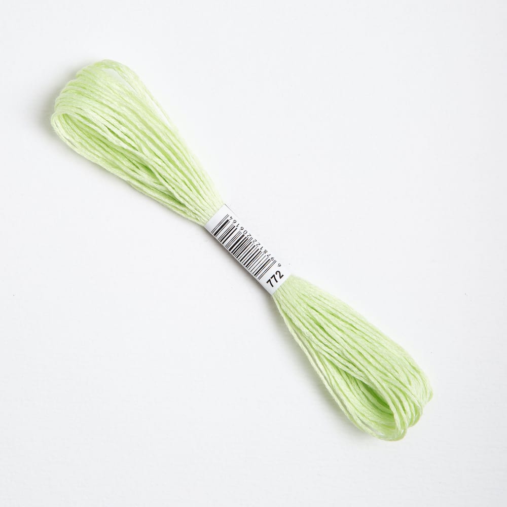 Premium Lime Green Embroidery Thread Floss 772 - 100% Cotton Hand Sewing Thread for Cross Stitch, Needlework & DIY Crafts - Perfect for Quilting, Scrapbooking & Fabric Art Projects