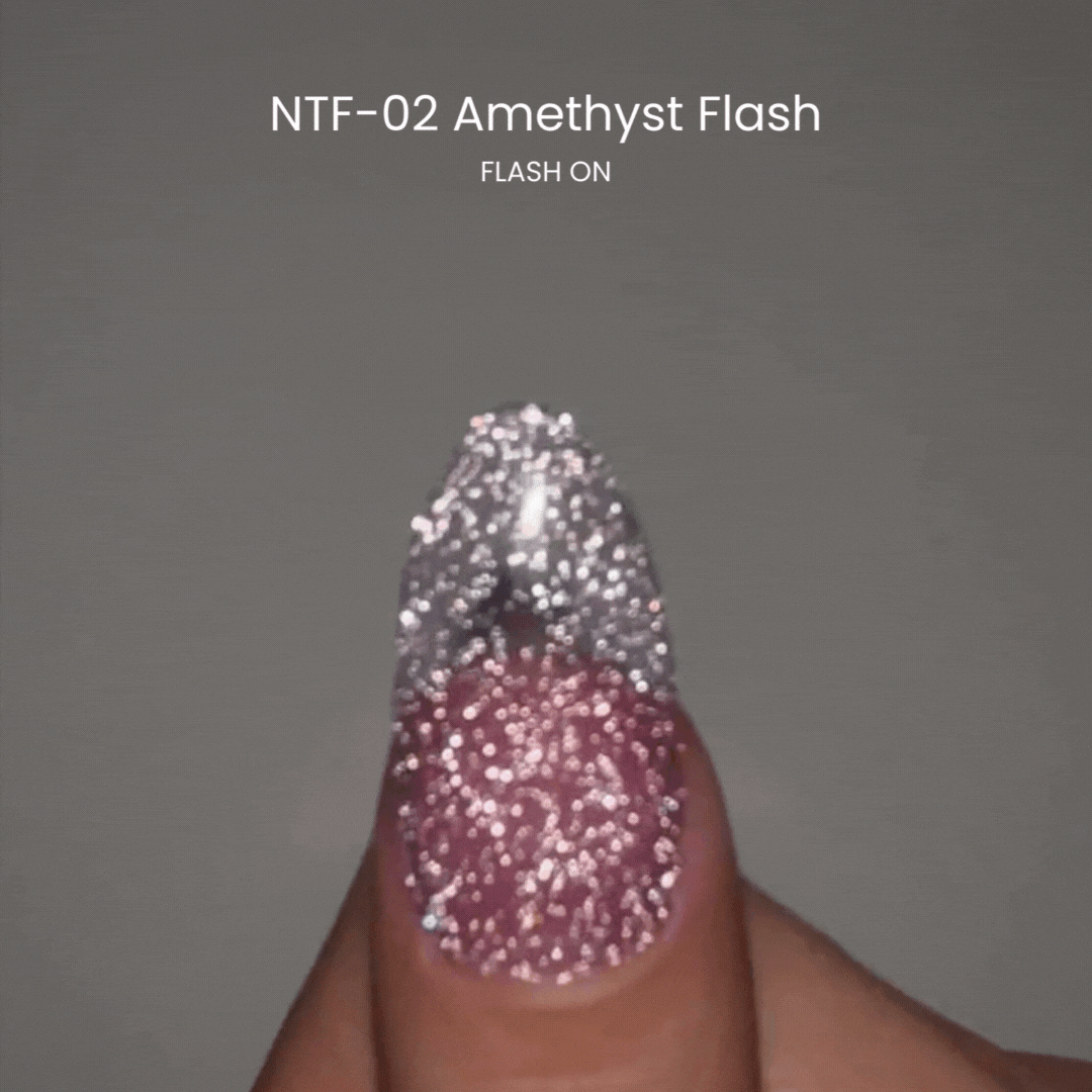 Nail Thoughts NTF 02 Amethyst Flash Nail Polish - Long Lasting Gel Polish for Professional & Home Manicures - Perfect for Nail Art, Salon Use & DIY Nail Designs
