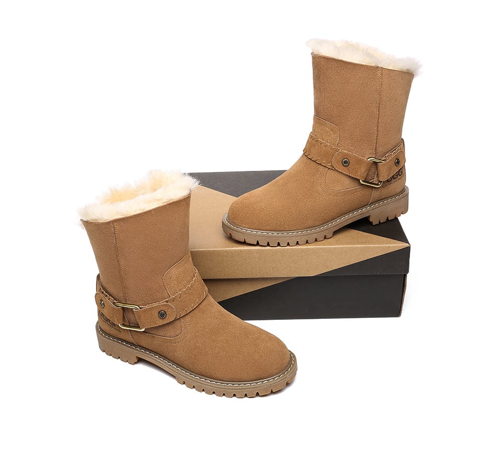Australian Shepherd® Women's UGG Boots - Genuine Sheepskin Wool Mid Calf Sarah Boots for Winter Warmth & Comfort | Indoor/Outdoor Wear, Casual Fashion, Cold Weather Footwear
