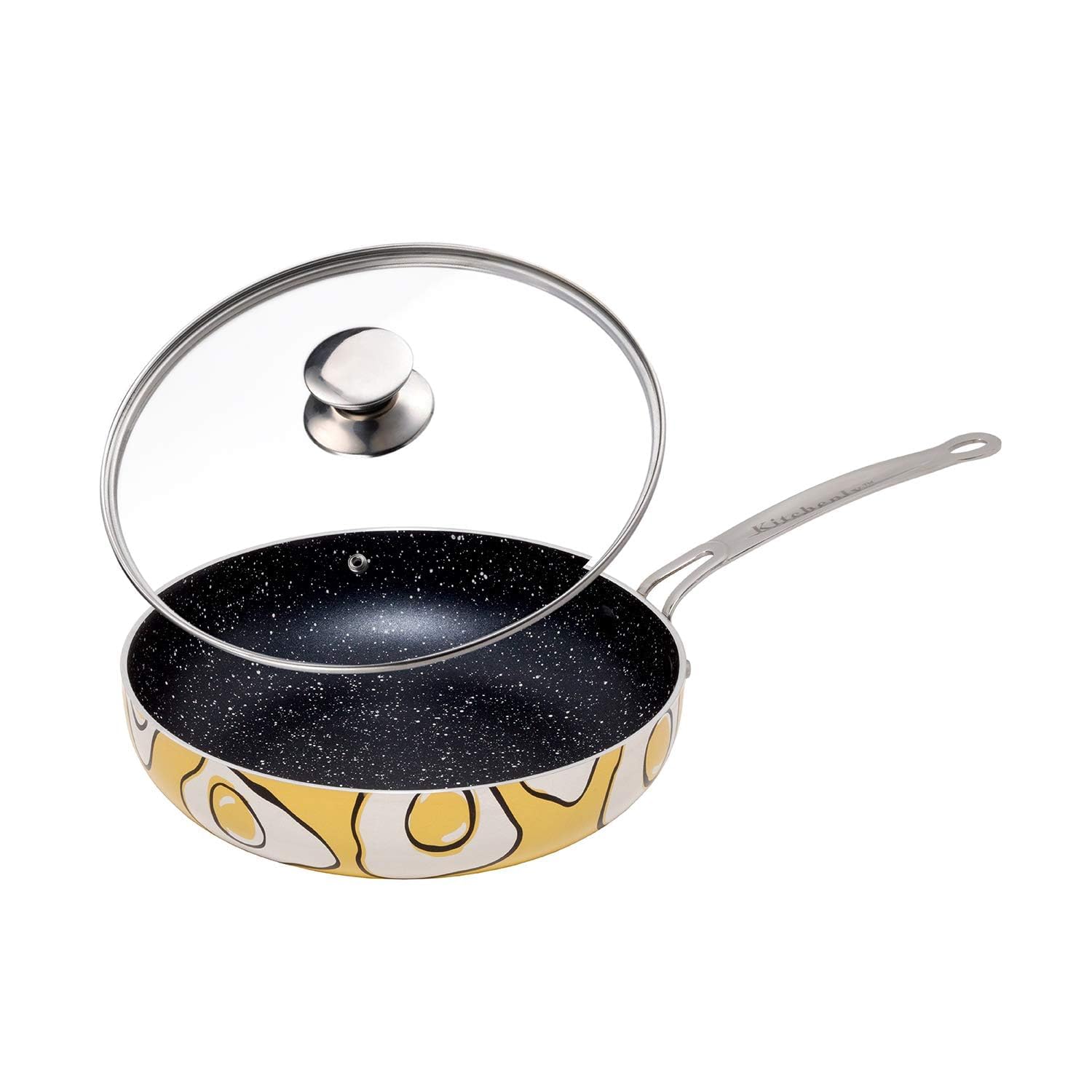 Non-Stick Frying Pan 9.5 Inch - Induction Ready Hard Anodized Granite Coated Deep Skillet with Ergonomic Handle for Cooking, Baking, Stir-Frying - Perfect for Stovetop, Oven & Everyday Kitchen Use