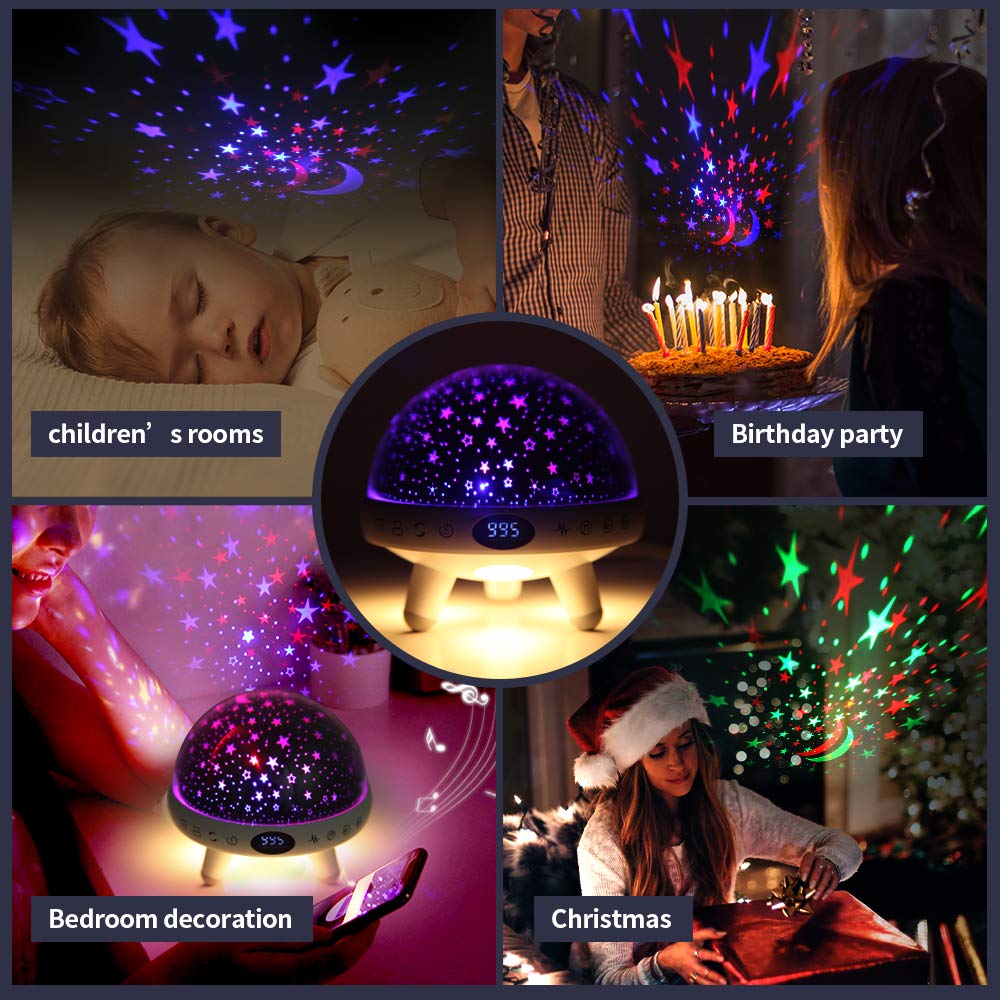 YACHANCE Kids Night Light with Sound Machine - Star Projector & White Noise Soother for Baby Nursery, 9 Natural Sounds & 20 Lullabies, Remote Timer - Perfect for Bedtime, Relaxation & Sleep Training