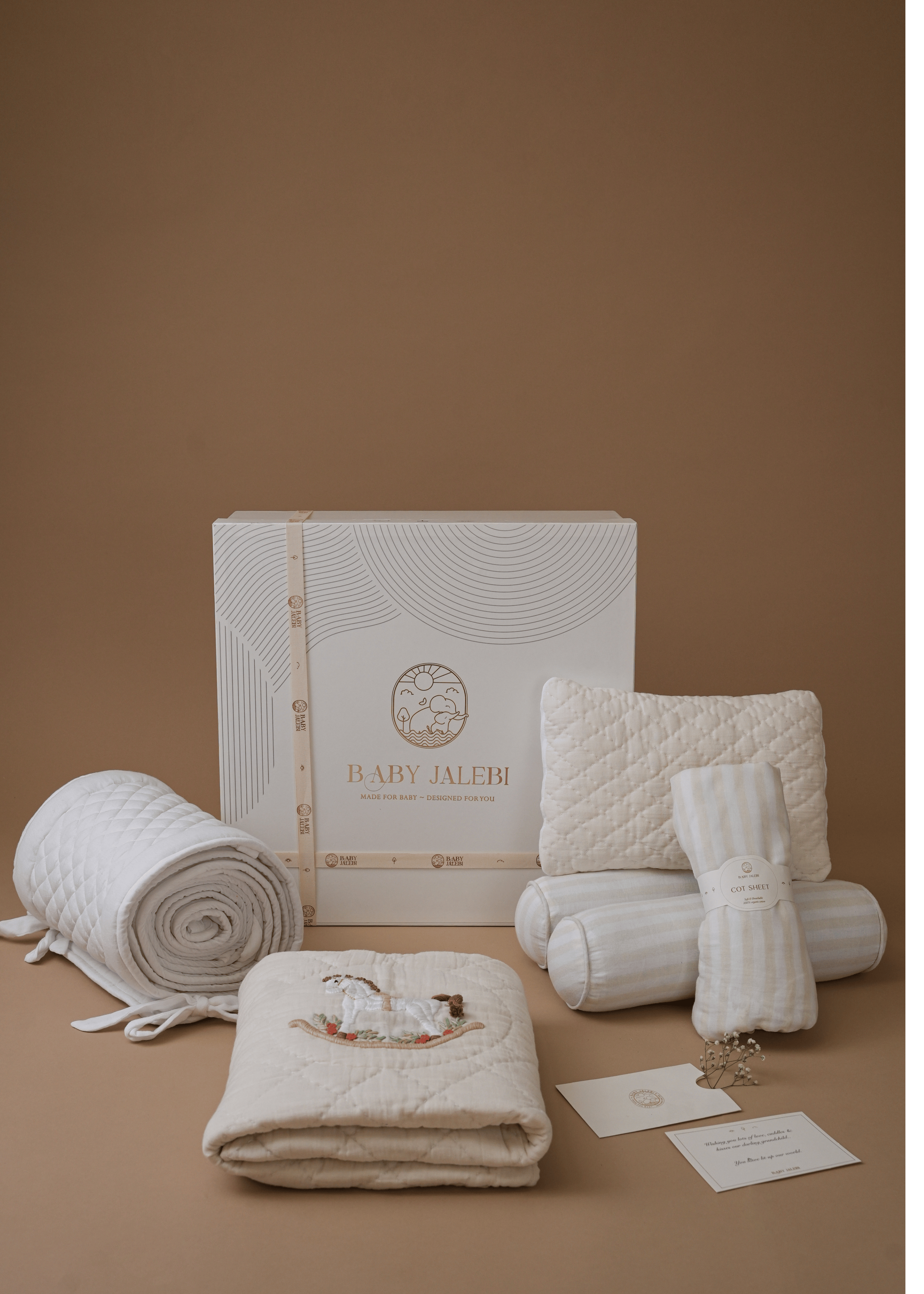 Complete Rocking Horse Nursery Bedding Set with Soft Bumper - Cozy Crib Set for Baby Boys & Girls, Perfect for Nursery Decor & Newborn Gifts