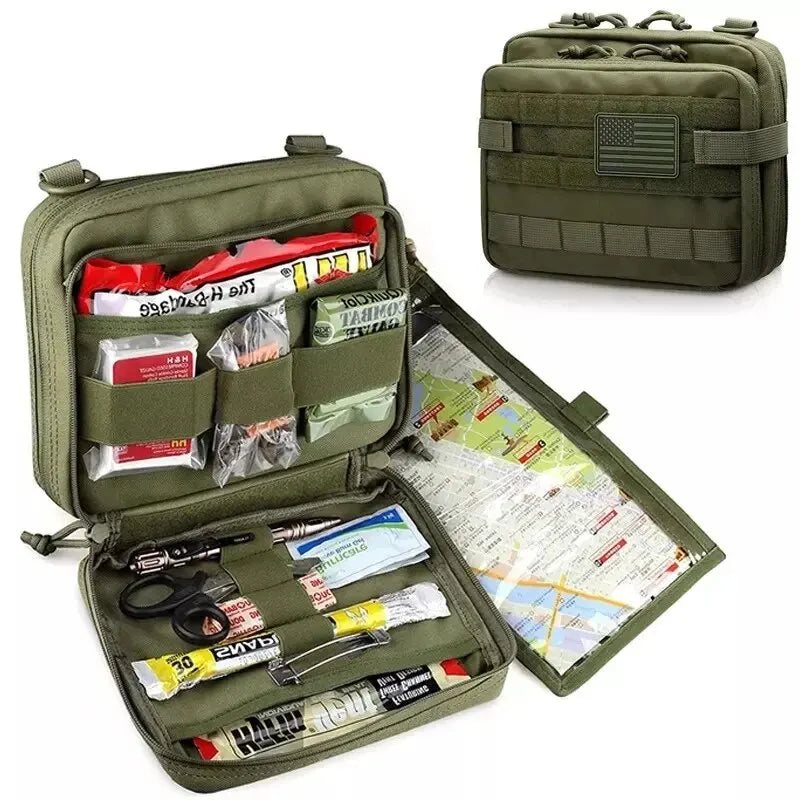 Heavy Duty Tactical Storage Bag - Military Grade Durable Utility Pouch for Camping, Hiking, Hunting & Outdoor Gear Organization (Black)