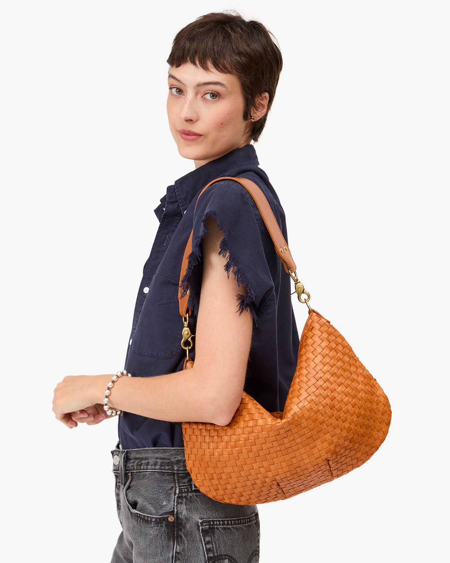 Moyen Messenger Bag - Natural Woven Checker Pattern with Updated Zipper Closure - Perfect for Work, School & Travel Accessories
