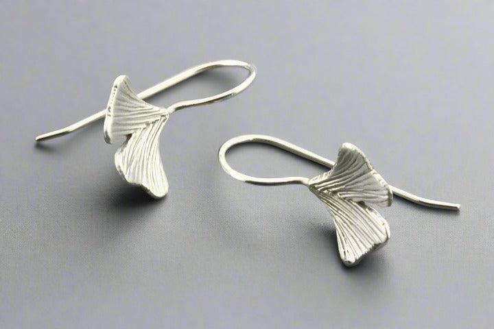 Ginkgo Leaf Earrings - Small Silver Leaf Stud Earrings for Women - Perfect for Everyday Wear & Gift Giving