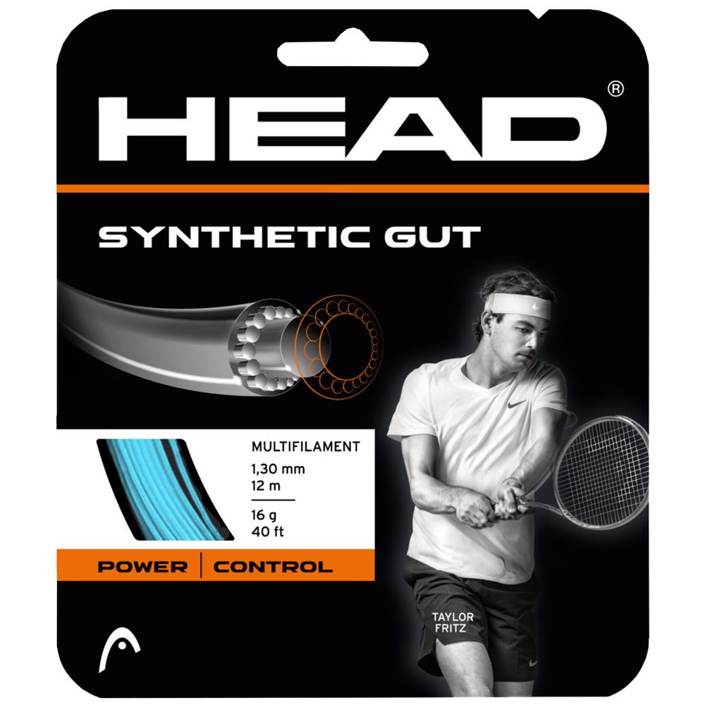 Head Synthetic Gut Tennis String Set - 16 Gauge, Blue | Perfect for Recreational & Competitive Players - Improve Control & Durability on Court