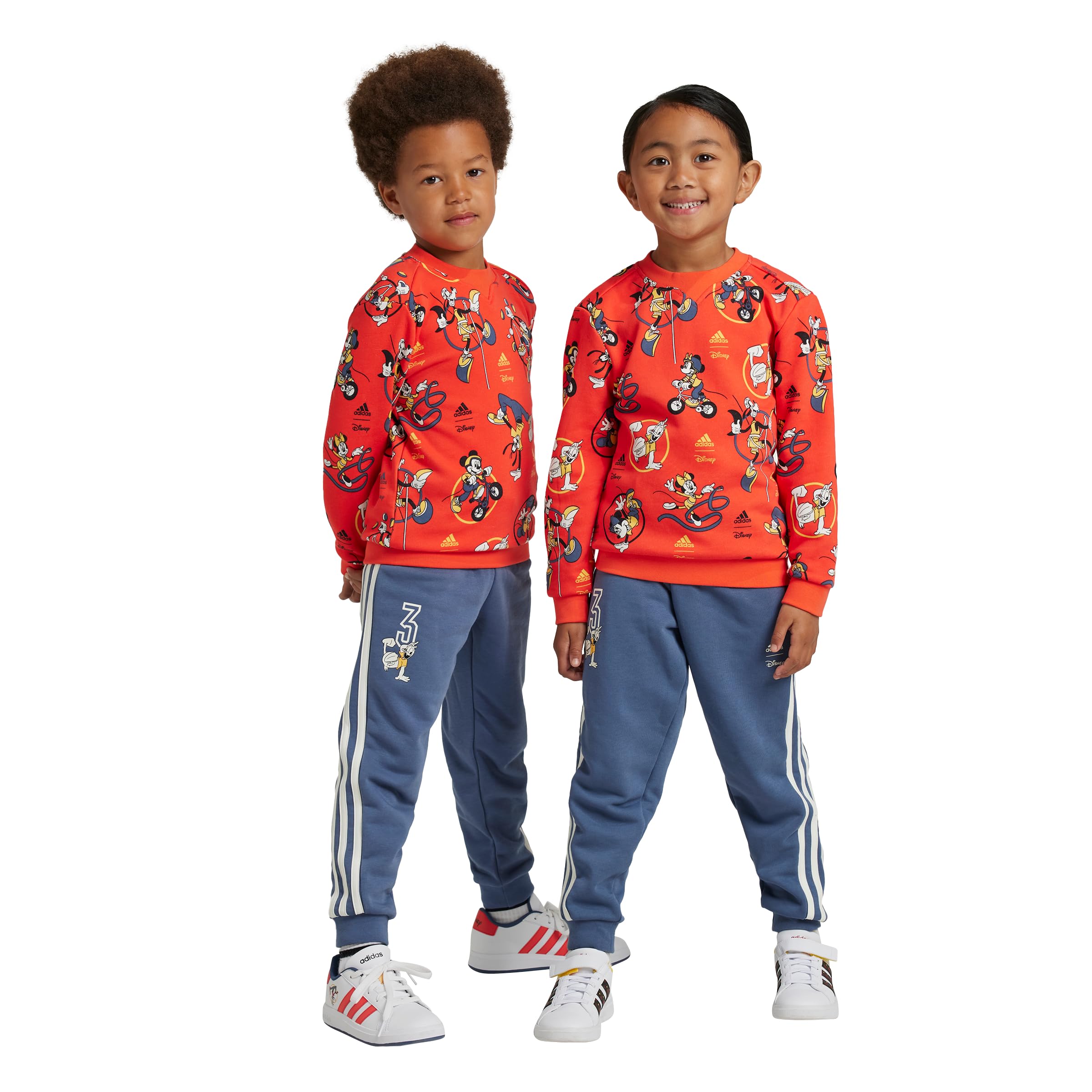 Adidas Boys Disney Mickey Mouse Jogger Set - 2-Piece Athletic Outfit for Kids, Comfortable Cotton Joggers & Hoodie - Perfect for Playtime, School & Casual Wear