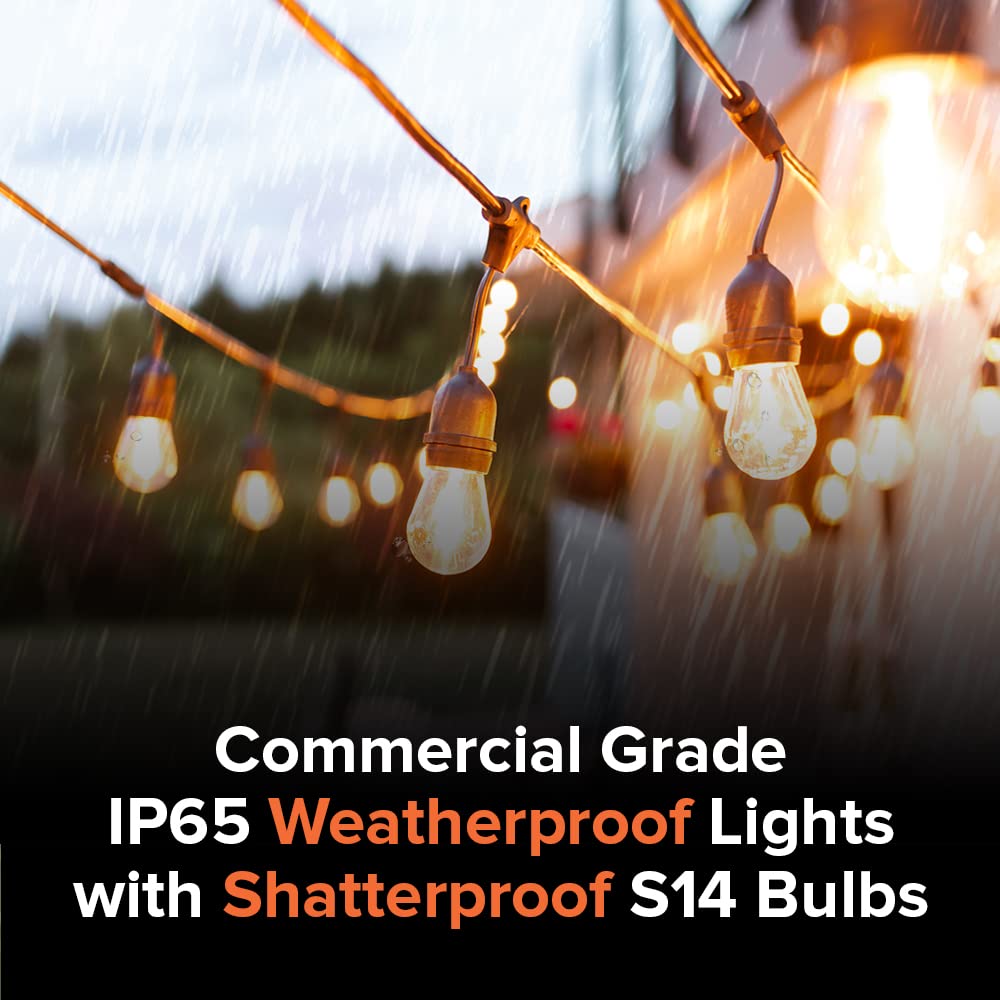 Solar Powered String Lights - 12 LED Waterproof Outdoor Lights (IP65) for Christmas, Halloween, Garden, Balcony & Tree Decor | 27ft Warm White Edison Bulbs | No Electricity Needed, Easy Assembly | Perfect for Parties, Weddings & Backyard Lighting