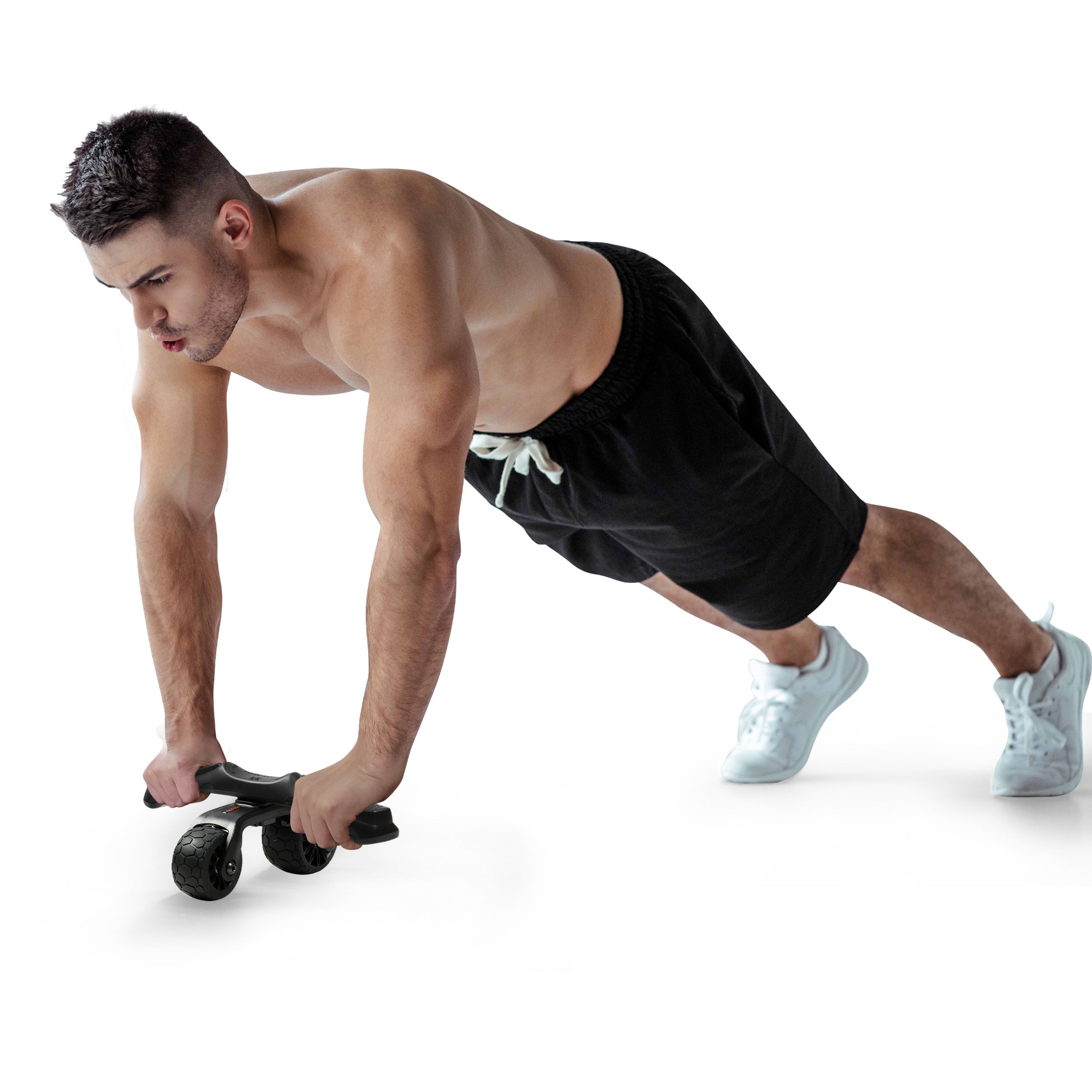 PRCTZ Ab Wheel with Rotating Handle - Core Strength Trainer for Home Gym Workouts | Perfect for Abs, Back & Full Body Exercise | Ideal for Fitness Enthusiasts & Beginners