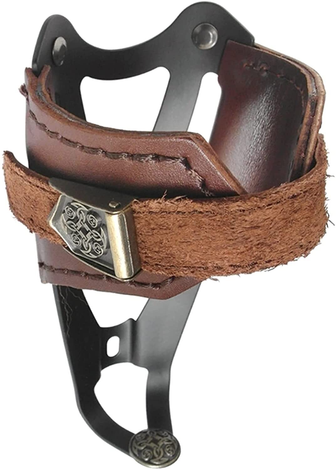 Vintage Leather Adjustable Bike Water Bottle Cage Holder - Universal Fit for Mountain & Road Bicycles - Durable Cycling Accessories for Commuting, Touring & Outdoor Adventures