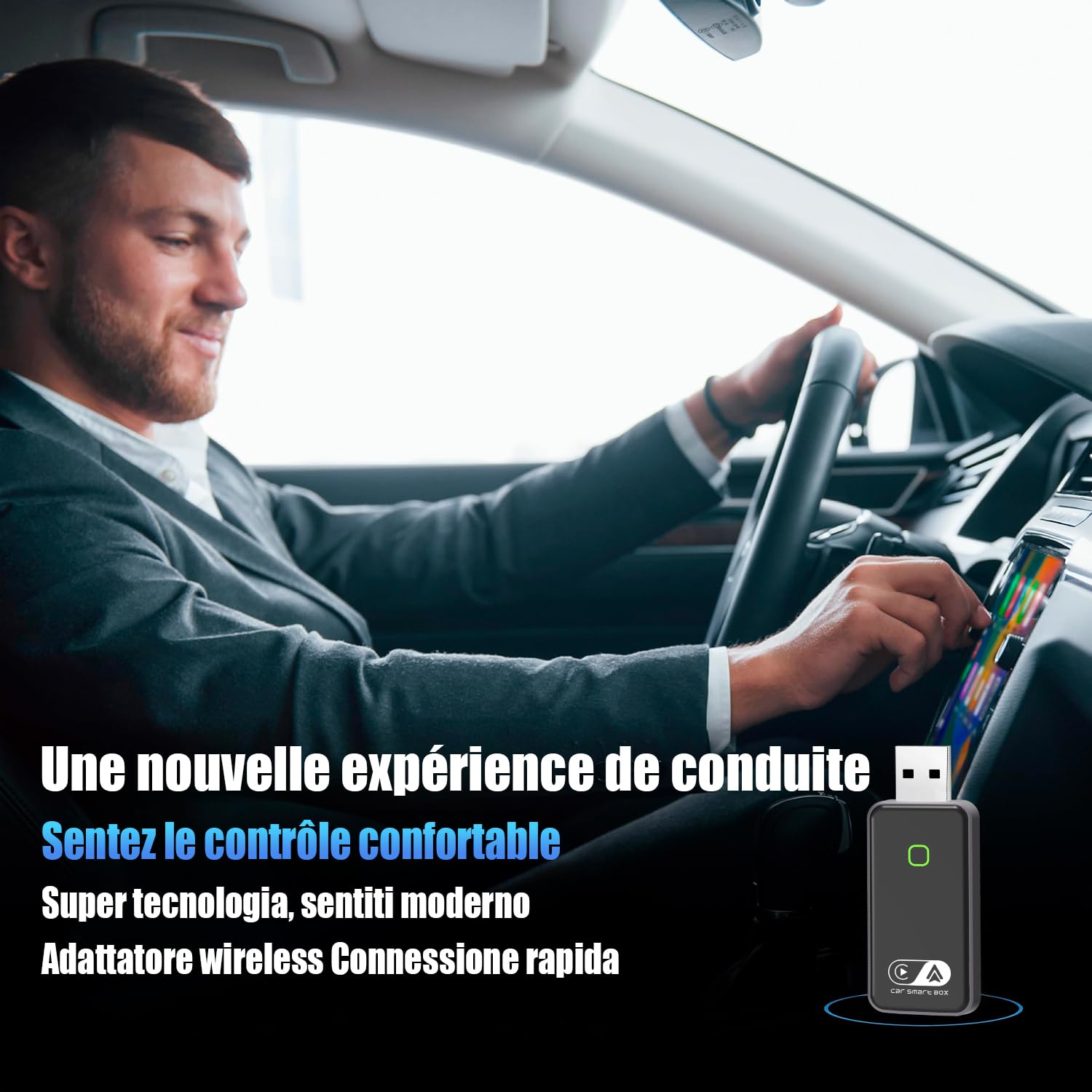 2024 Wireless CarPlay & Android Auto Adapter - 2-in-1 Dongle Converts Wired to Wireless, Plug & Play for iOS 10+/Android 11+ - Perfect for Tesla, BMW, Toyota & More - Enjoy Hands-Free Navigation & Music Streaming on Your Commute