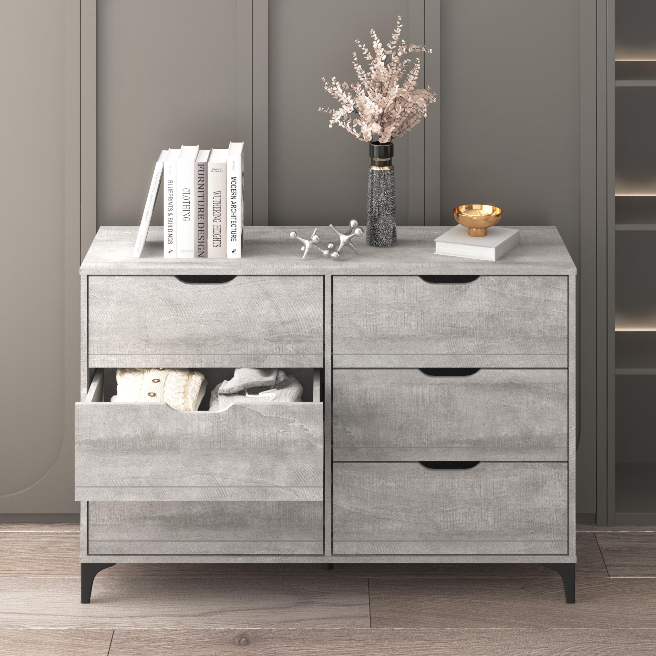 Galano Lilay 6-Drawer Wooden Dresser for Bedroom - Wide Chest of Drawers for Kids & Nursery - Closet Organizer Storage Furniture (15.7