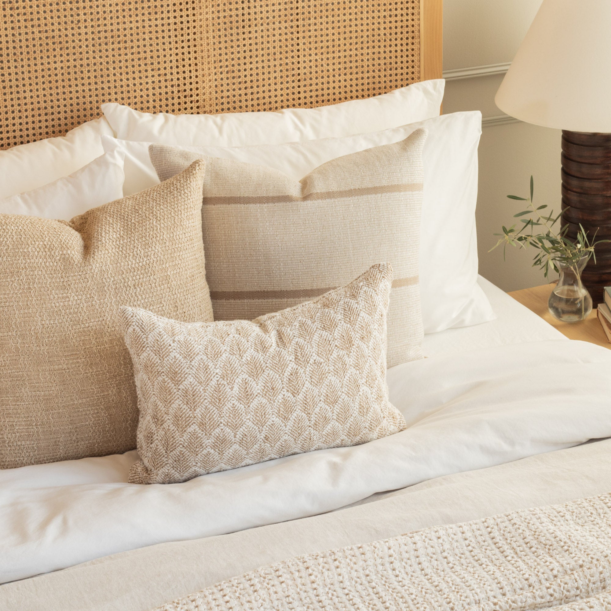 Baker 14x20 Lumbar Pillow with Burlap Cover - Supportive Cushion for Sofa, Bed & Office Chair - Perfect for Home Decor and Back Pain Relief