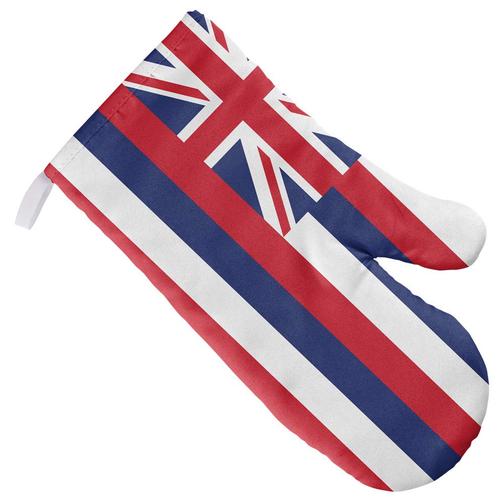 Hawaiian Flag Oven Mitt - Heat Resistant Kitchen Glove for Baking, Grilling & BBQ - Perfect for Indoor Cooking and Outdoor Barbecue Parties