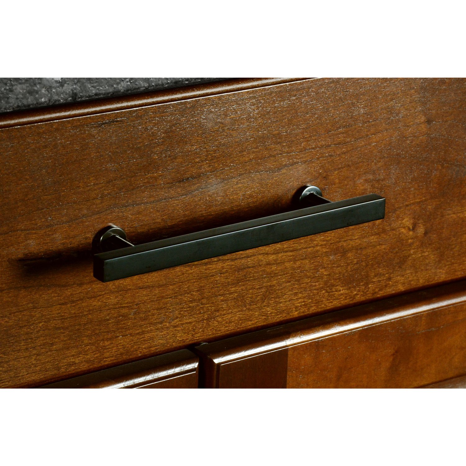 CKP Brand 1600-128 Linear Aluminum Pull Handles - 10 Pack Gloss Black Cabinet Hardware for Kitchen, Bathroom & Furniture Drawers