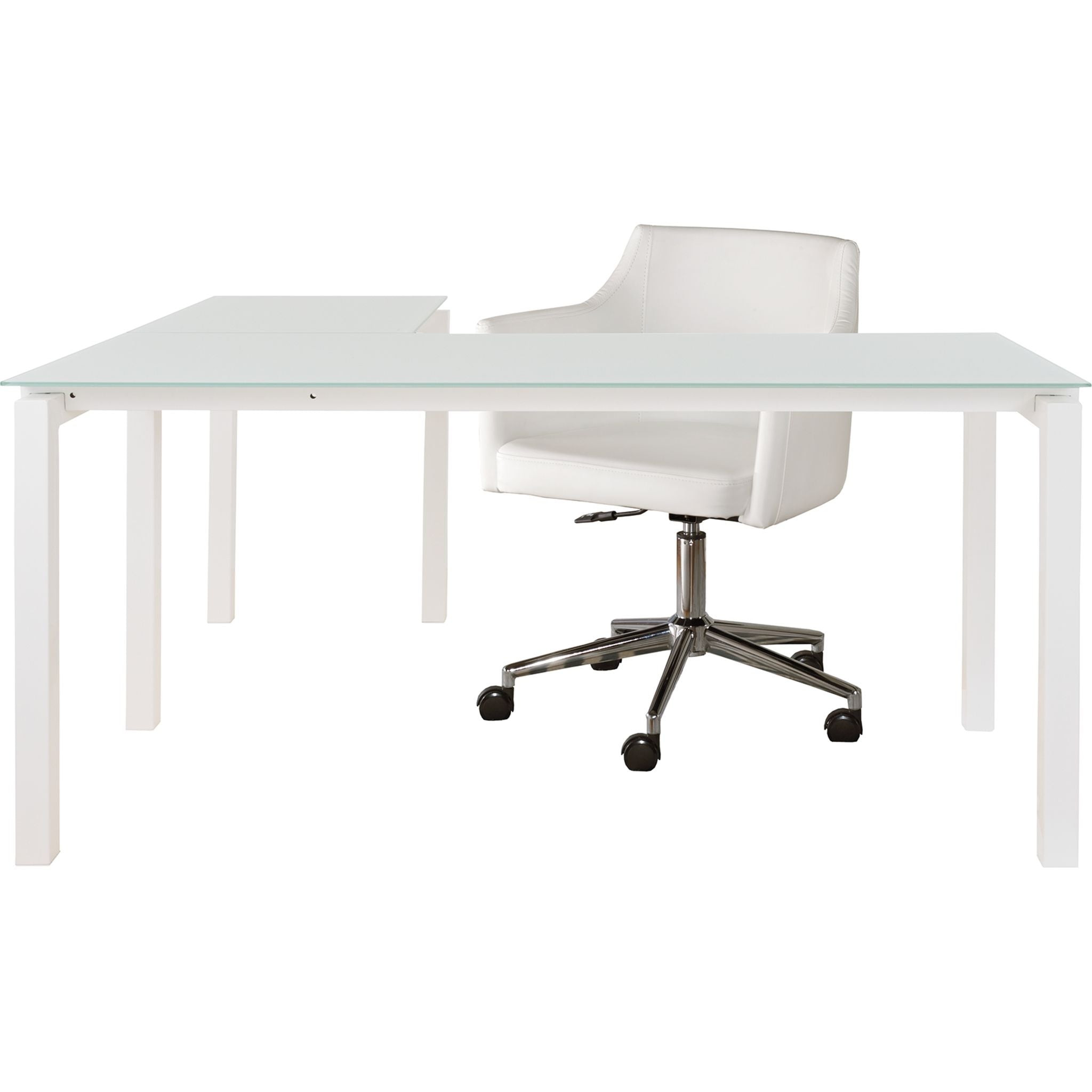 Baraga 2-Piece Home Office Set in White - Modern Computer Desk & Storage Cabinet for Small Spaces | Perfect for Home Office, Study Room or Dormitory Workspace