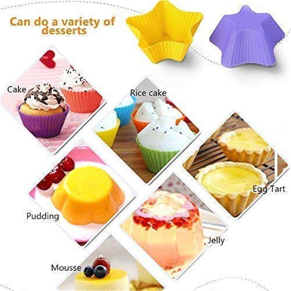 24PCS Silicone Baking Cups - Nonstick Reusable Cupcake, Muffin & Donut Liners - BPA-Free Pastry Molds for Baking, Party Desserts & Kitchen Supplies - Perfect for Home Baking, Birthday Parties & Holiday Treats