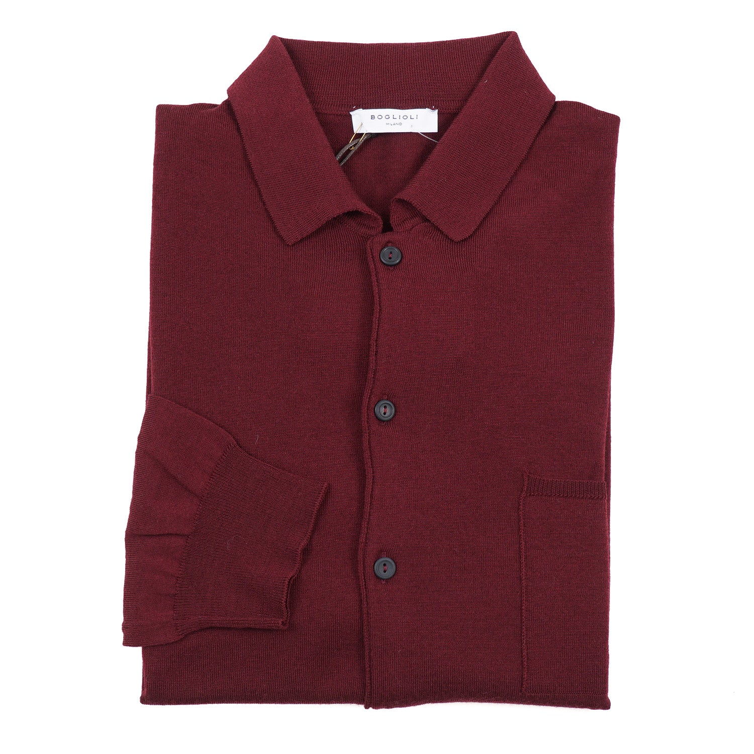 Boglioli Superfine Merino Wool Polo Sweater for Men - Premium Knit Pullover for Business Casual & Smart Office Wear