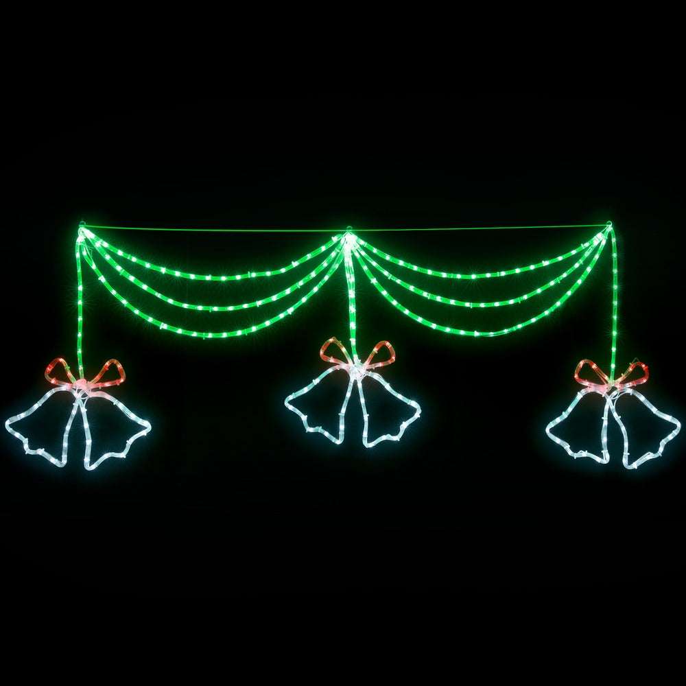 1.8M Christmas Lights - 288 LED Bell Motif Holiday Decorations for Indoor/Outdoor Use | Perfect for Xmas Tree, Home, Yard & Party Decor