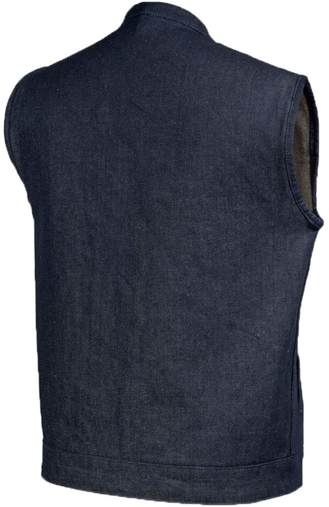 Stylish Denim Club Vest with Mandarin Collar & Concealed Gun Pocket - Perfect for Outdoor Activities, Hunting, and Casual Wear