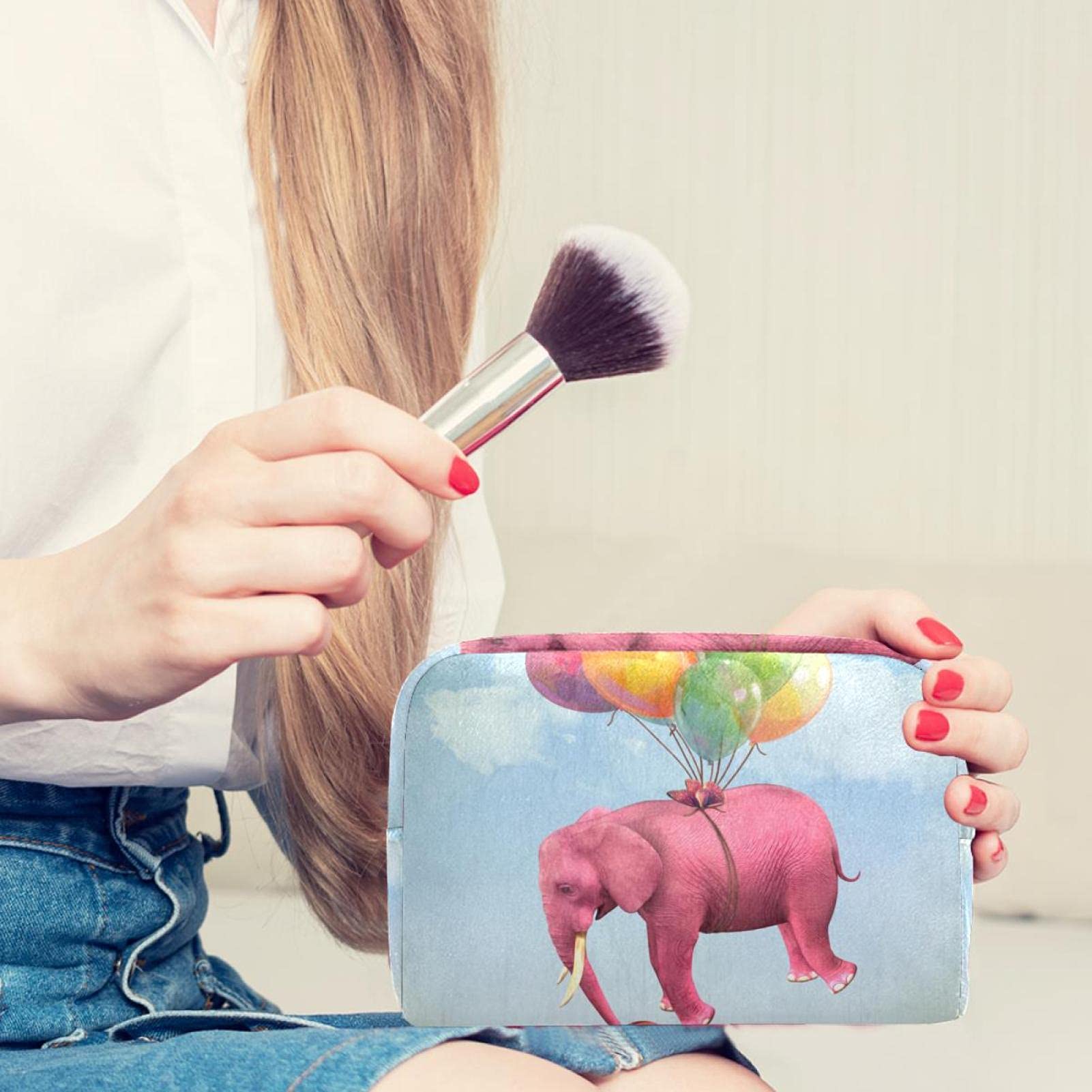 Pink Elephant Cosmetic Bag - Large Travel Makeup Organizer for Women | Perfect for Travel & Daily Use