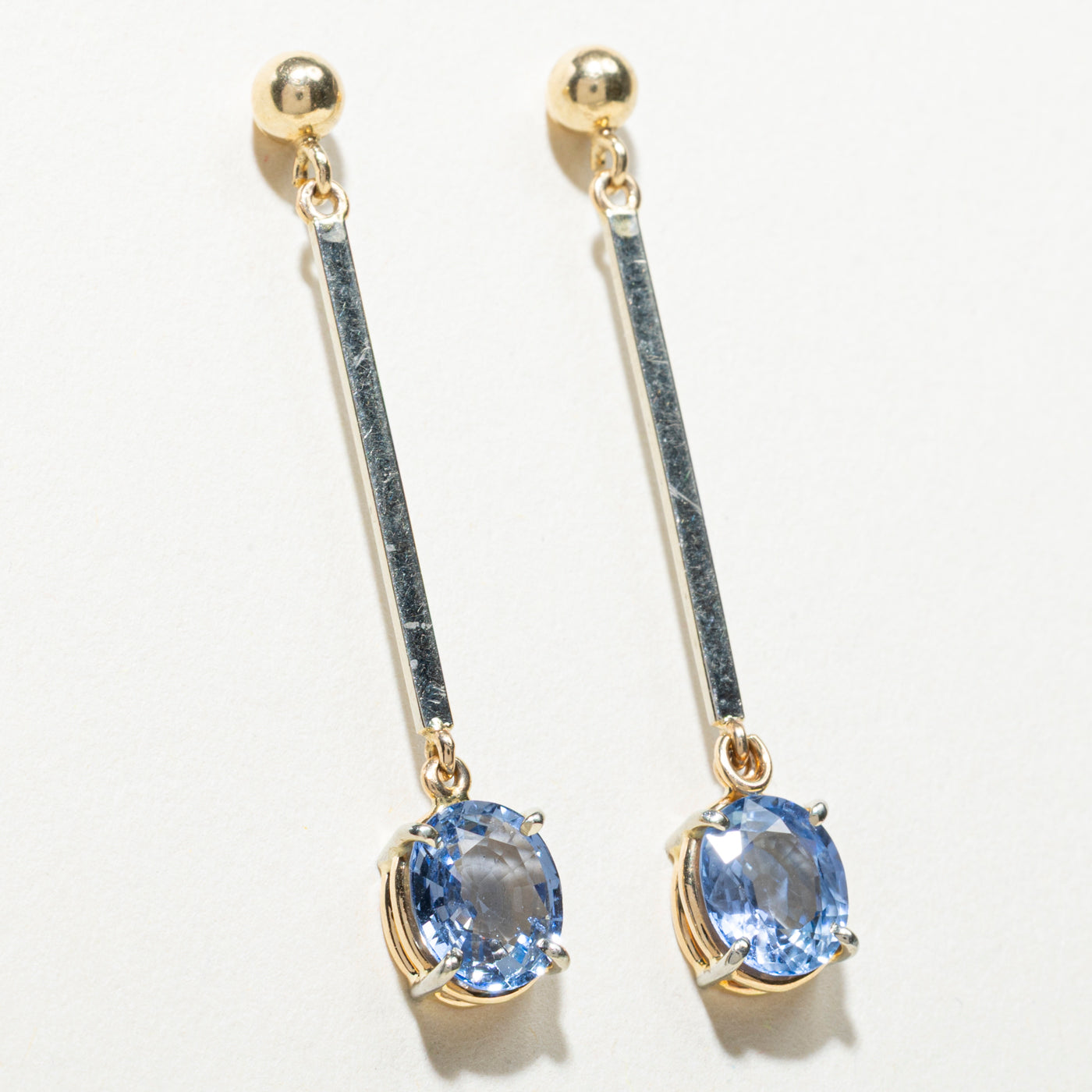 2.40ctw Oval Cut Sapphire Drop Earrings - Elegant Blue Gemstone Jewelry for Women, Perfect for Weddings, Parties & Special Occasions
