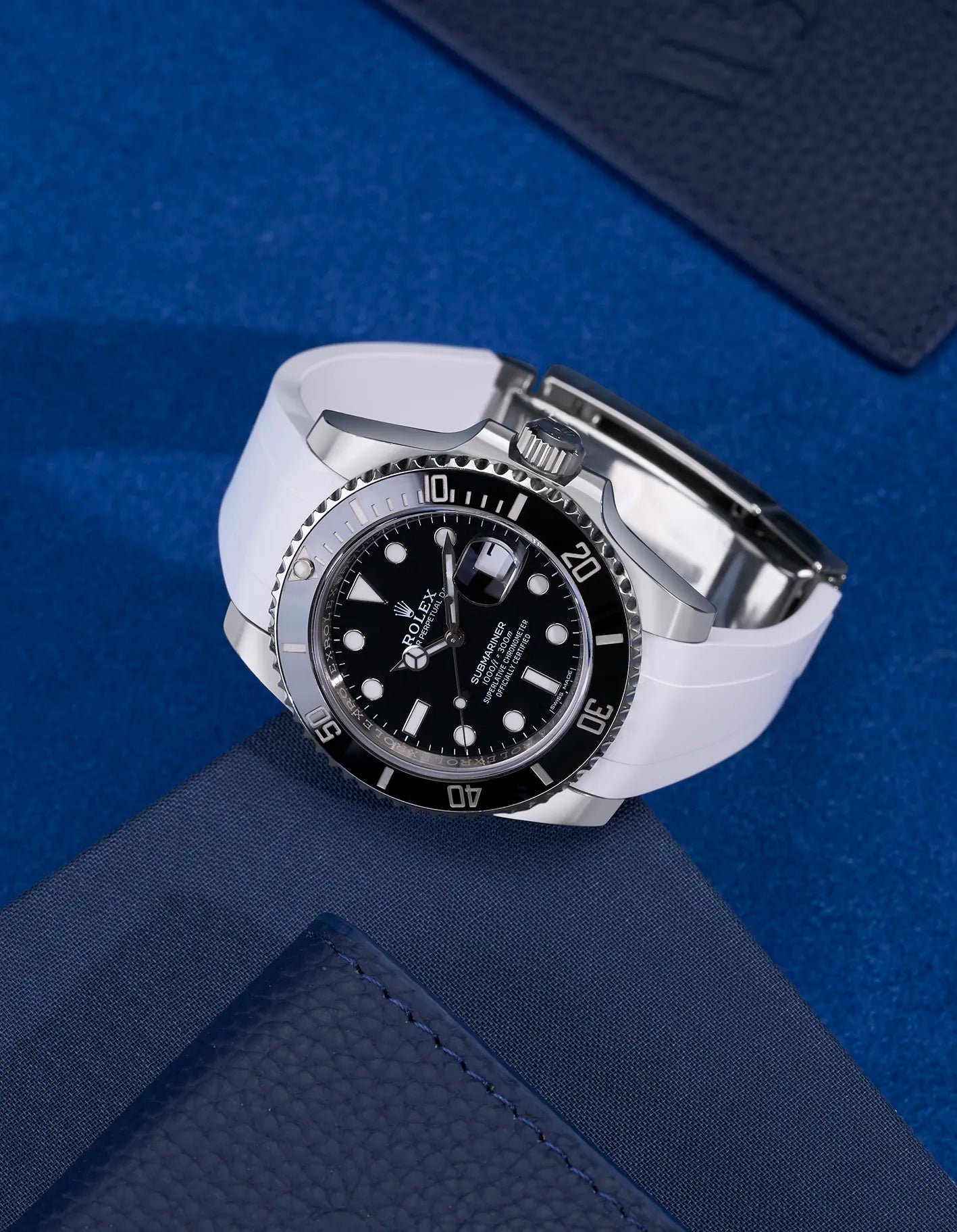Premium FKM Rubber Watch Band with Original Clasp for Rolex Submariner 116610LN & 114060LN – Durable, Waterproof Replacement Strap for Diving, Swimming & Outdoor Activities