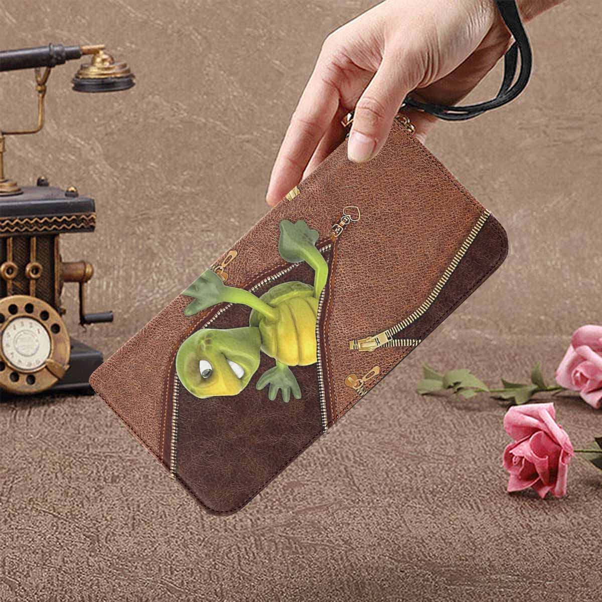 Personalized Women's Clutch Purse - Cute Turtle Face Zip Wallet Wristlet for Gift, Party & Evening Out | Trendy Accessory for Date Night, Bridesmaid & Special Occasions