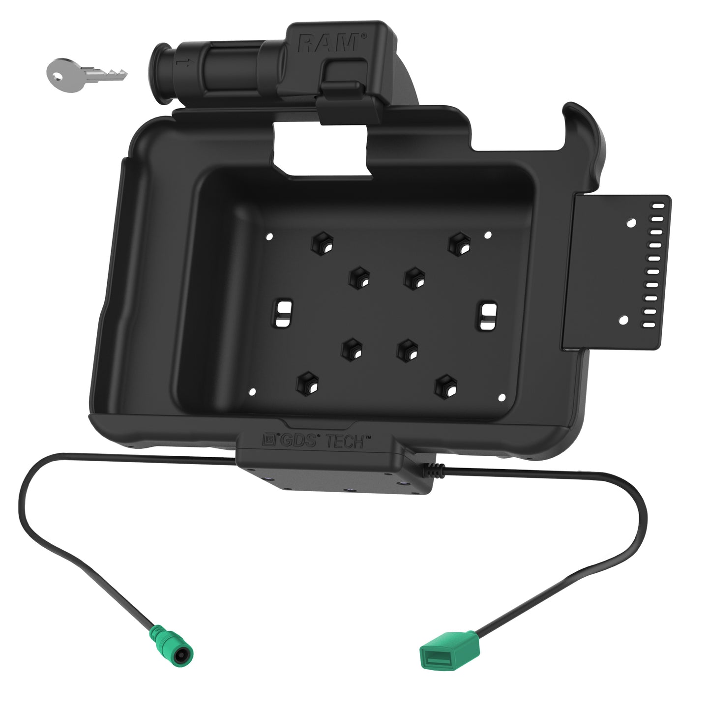 GDS® Key Locking Power & Data Dock for Zebra ET5x 8.3 & 8.4 Series - Secure Charging Station with RAM Mount (Model ZE10PDKLU) - Ideal for Retail, Warehouse & Logistics Use