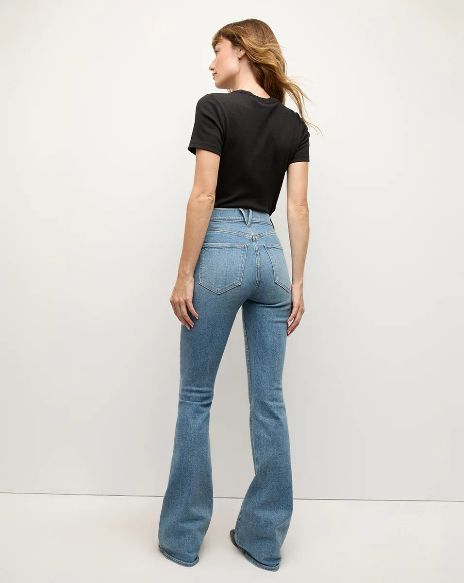 Beverly Skinny Flare Jeans for Women - High Waisted Stretch Denim Pants in Wanderer Dust | Perfect for Casual Outfits, Date Nights & Boho Style
