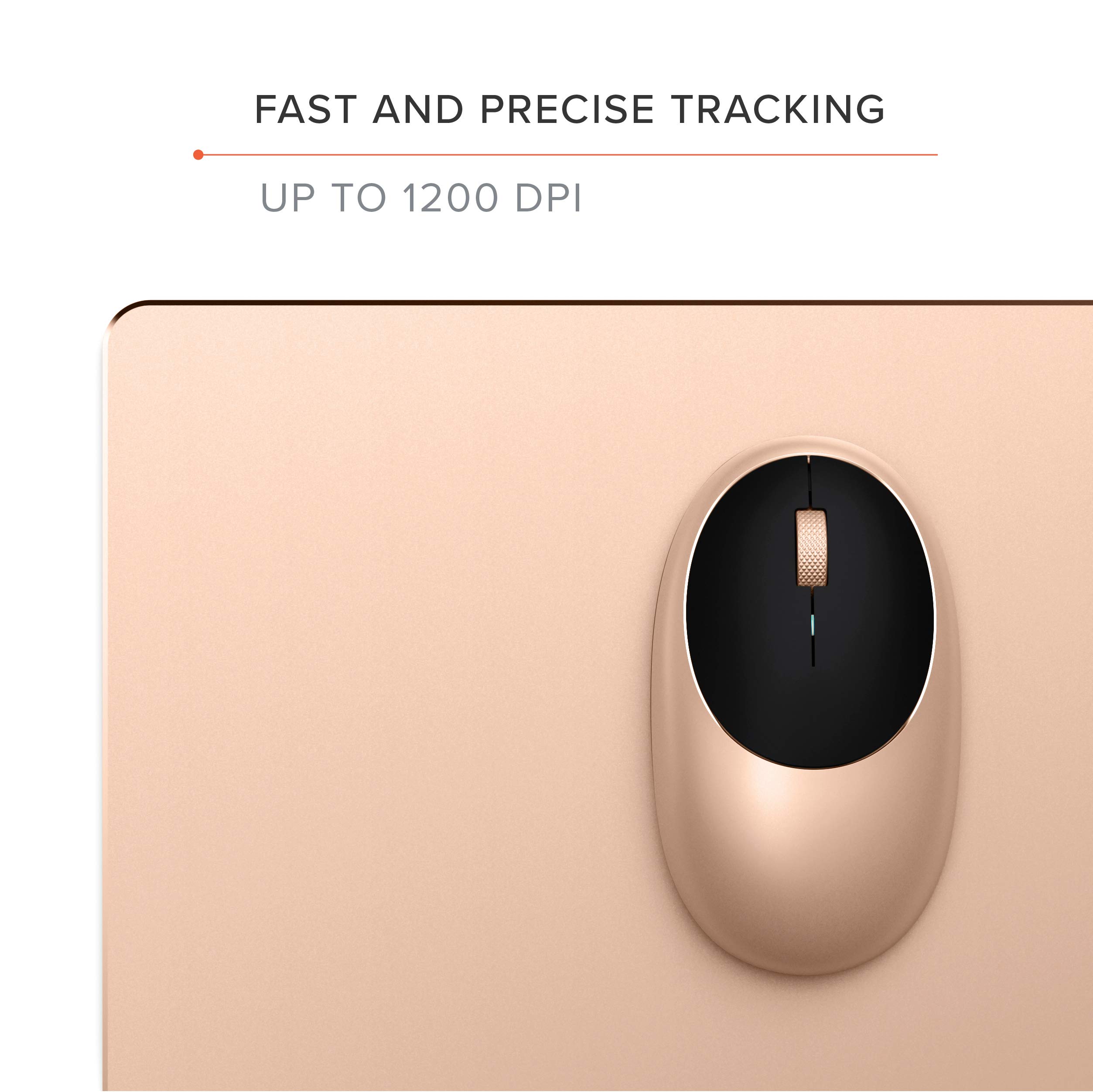 Satechi Wireless Bluetooth Mouse for MacBook Pro M1/M2 - Rechargeable USB-C Mouse for MacBook Air, iMac, Mac Mini, iPad Pro & More - Gold - Perfect for Office Work, Home Use & Travel