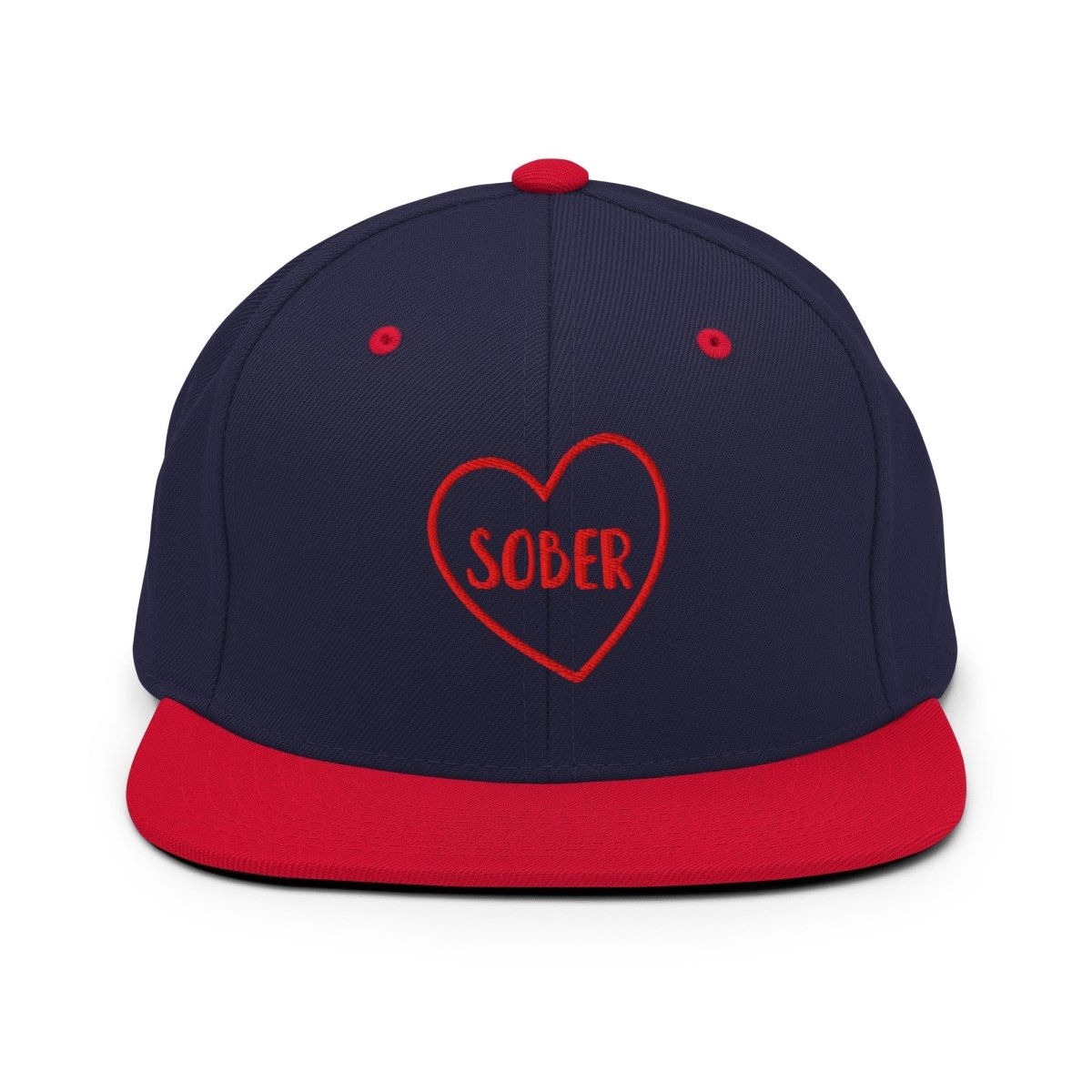 SOBER in a Heart Embroidered Snapback Hat - Stylish Unisex Baseball Cap for Men & Women - Perfect for Casual Wear, Sports, and Outdoor Activities