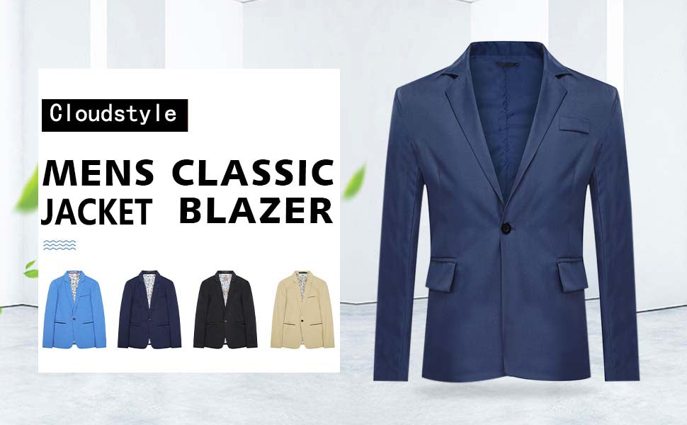 Slim Fit Men's Casual Blazer Jacket - Navy Blue | Lightweight Business & Wedding Attire | Office, Party & Formal Events Wear