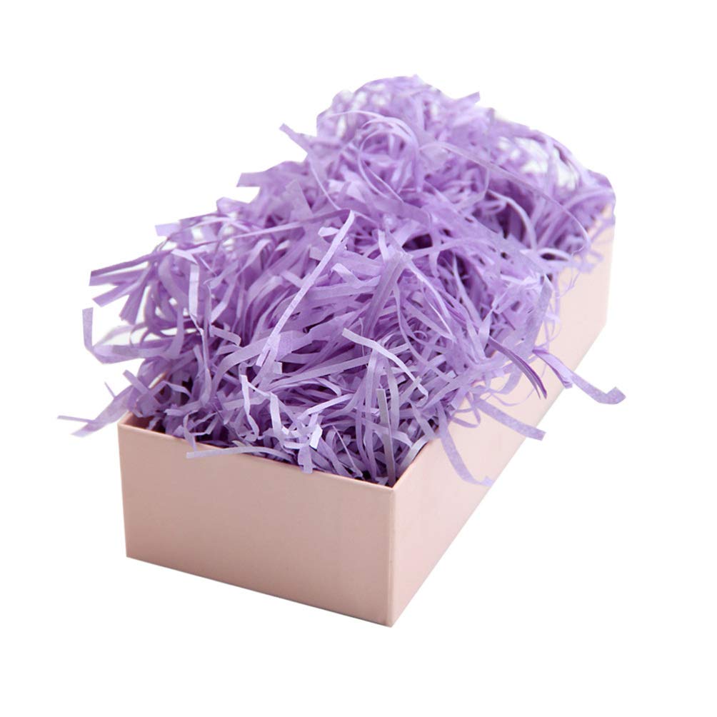STOBOK Colorful Crinkle Paper Shreds - Pink & Purple Raffia Filler for Gift Wrapping, Basket Filling, Party Decorations, and DIY Crafts - Perfect for Easter, Christmas, and Birthday Celebrations