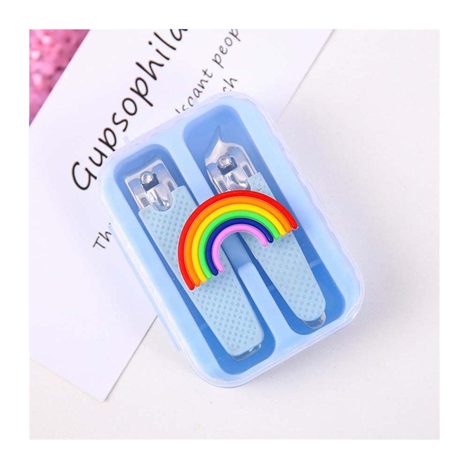 Colorful Kids Nail Clippers Set - 2pcs Sharp Stainless Steel Nail Trimmers for Manicure & Pedicure | Safe Toe & Finger Nail Scissors for Children's Grooming & Beauty Care | Perfect for Home, Travel & Salon Use
