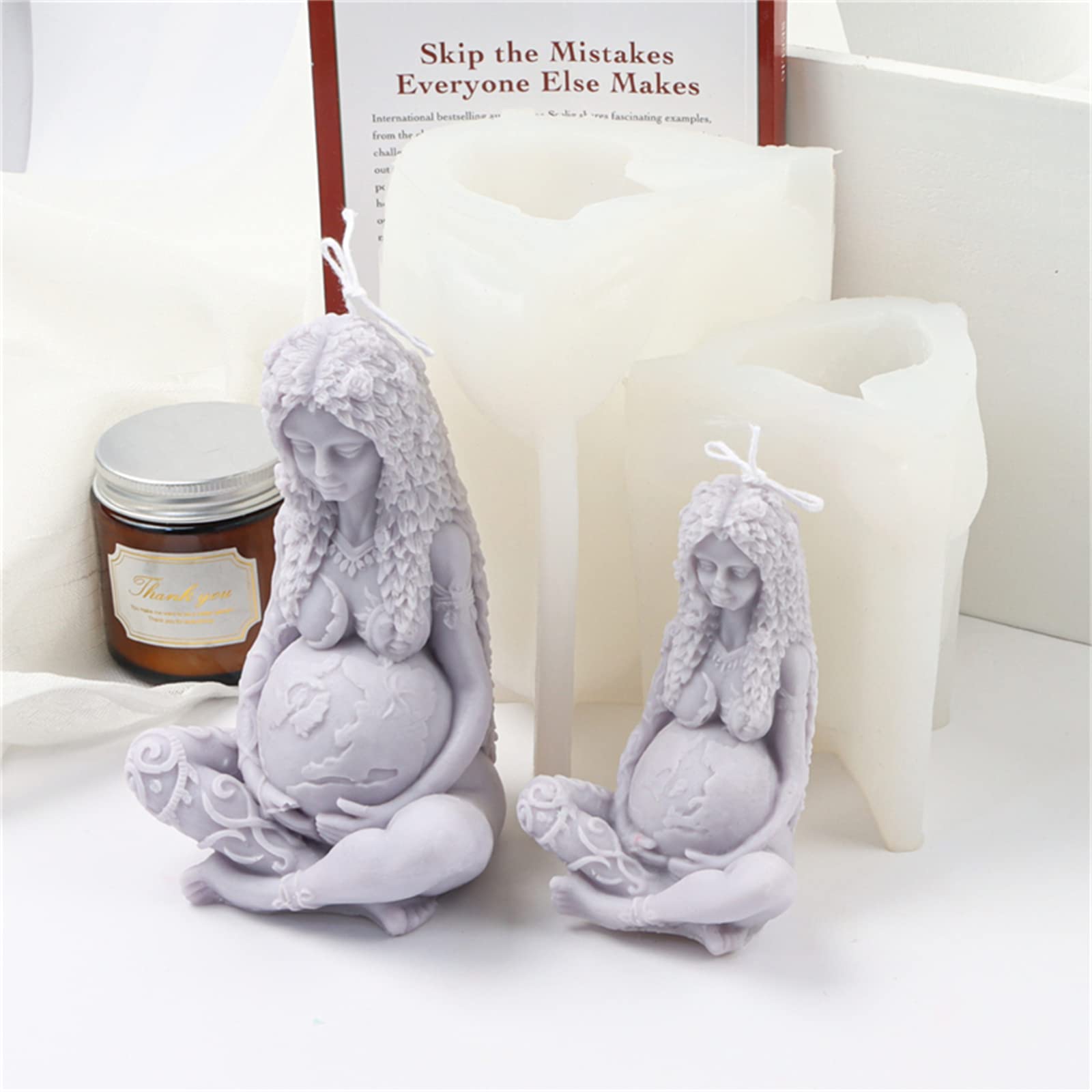 Premium Silicone Molds for Candle Making & Soap Crafting - Goddess Mother Earth Female Body Shape Silicone Molds for DIY Scented Candles, Soap Making Supplies (Large Size) - Perfect for Home Decor, Spa Gifts, and Relaxation Therapy
