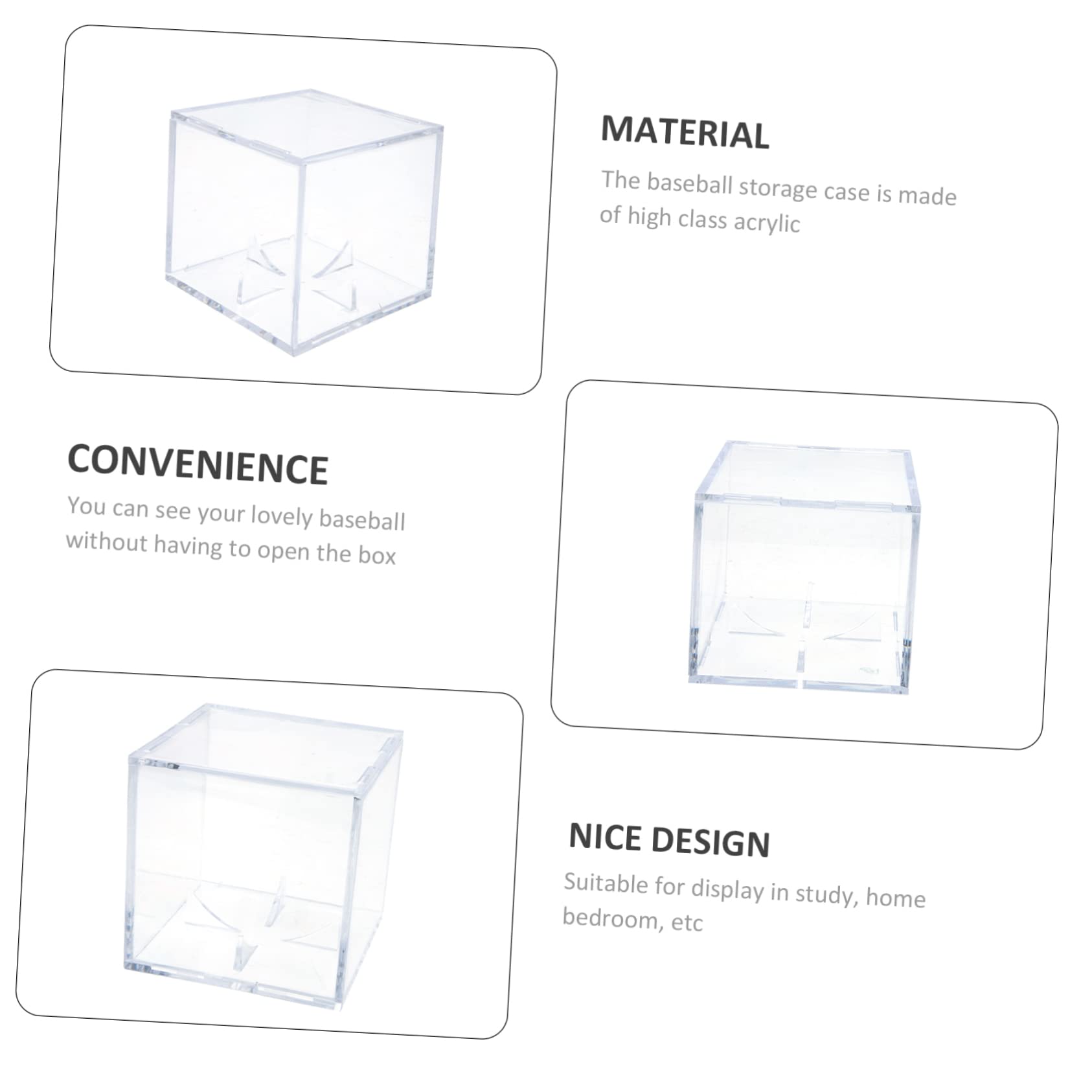 Balacoo 3-Piece Clear Acrylic Display Box Set - Football Accessories Organizer for Collectibles, Mini Balls & Sports Memorabilia - Perfect for Desktop, Shelf, or Tabletop Display (Soccer, Basketball, Baseball)