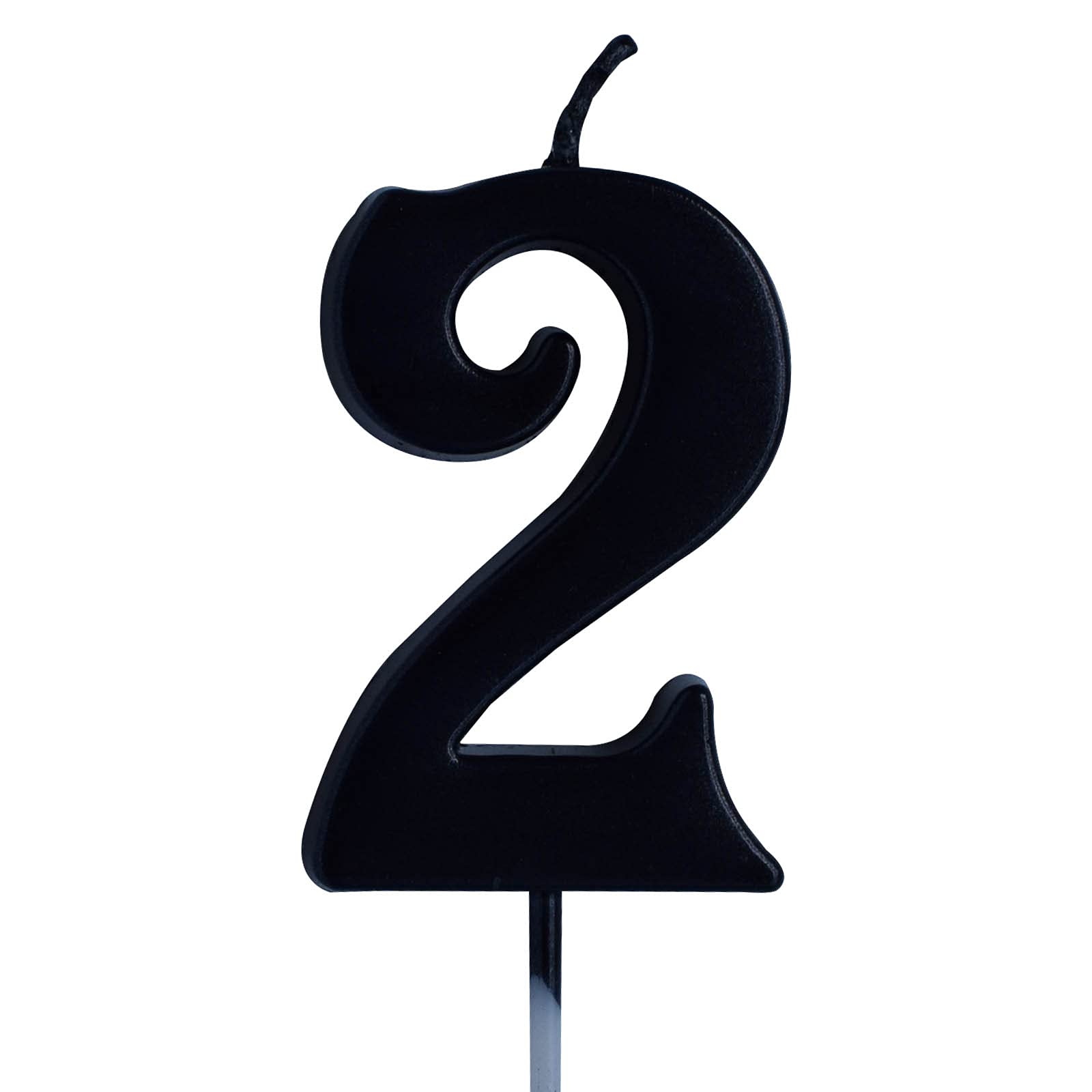 Black Number 2 Birthday Candle - 2nd Year Cake Topper for Boys & Girls | Party Decorations & Supplies | Perfect for Birthday Cakes, Cupcakes & Celebration Decor