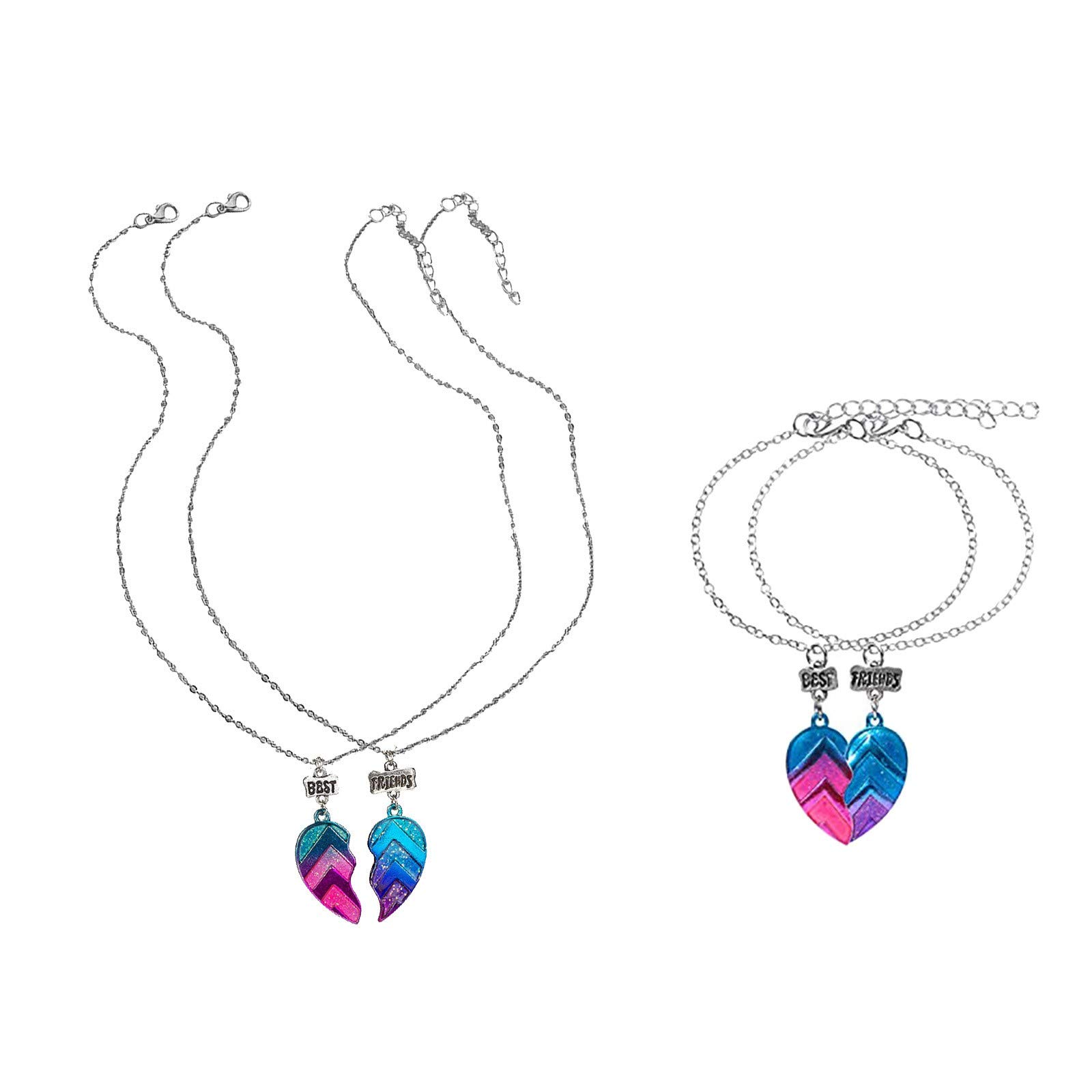 24K Gold Jewelry Set for Women - Necklace, Earrings & Bracelet - Trendy Dubai & Quince Jewelry - Silver & Pearl Multicolor Prom Jewelry Set - Perfect for Weddings, Parties & Special Occasions