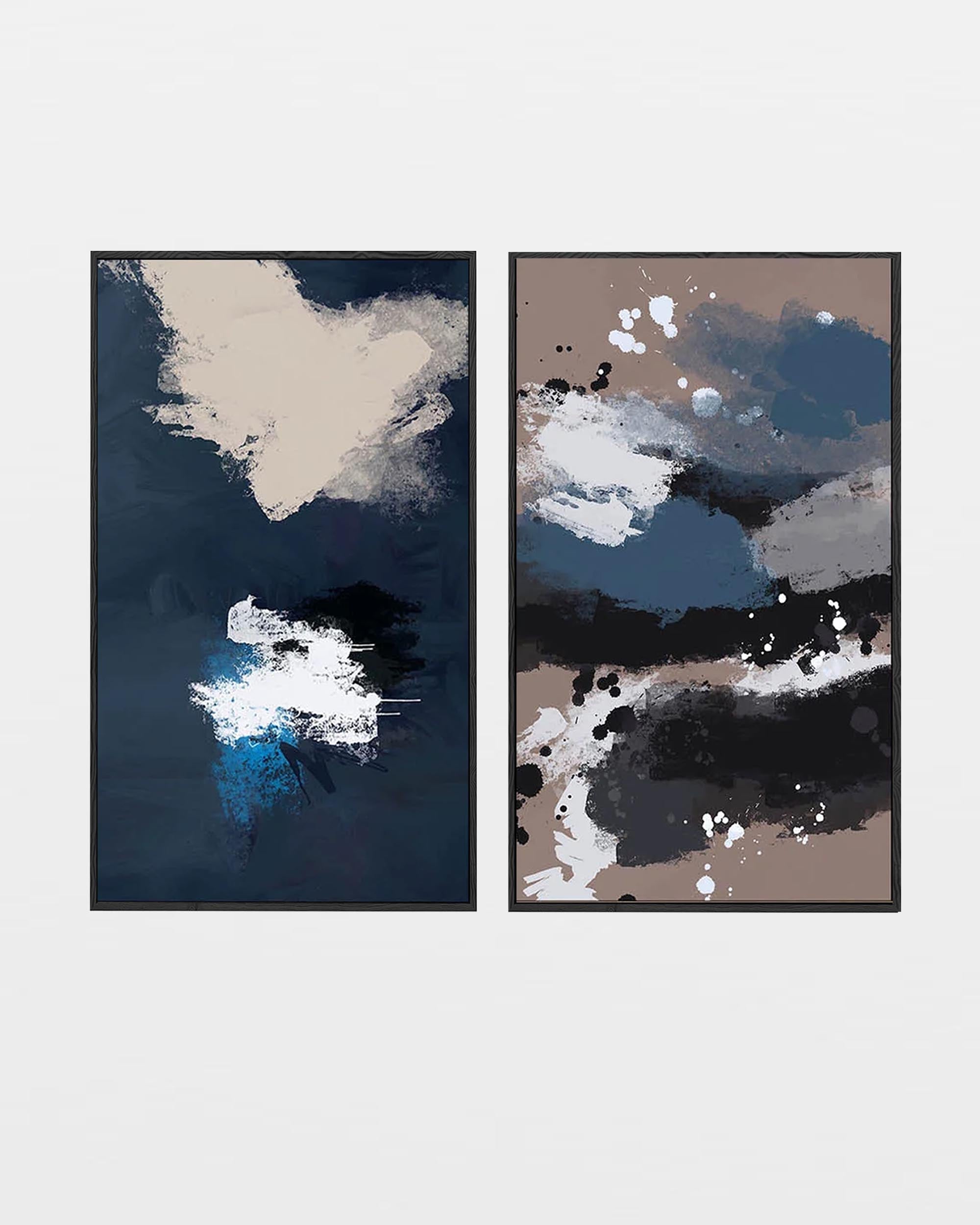 Sierra Framed Canvas Wall Art Set of 2 - Modern Landscape Paintings for Living Room, Bedroom & Office Decor