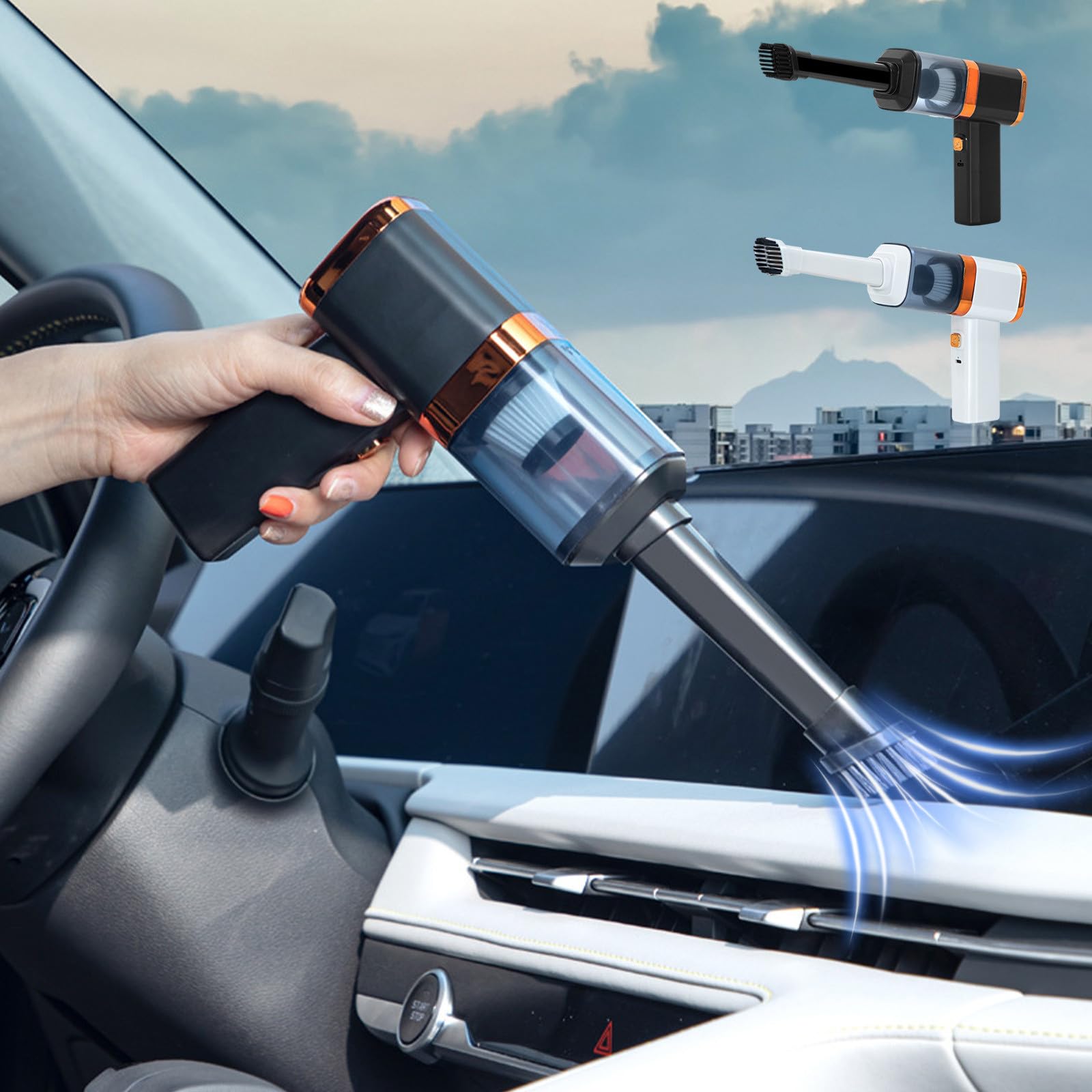 **Portable Mini Car Vacuum Cleaner - Rechargeable High Power Cordless Handheld Vacuum for Home & Car Cleaning - Lightning Deals (Black) | Perfect for Quick Spills, Pet Hair, and Dust Removal**