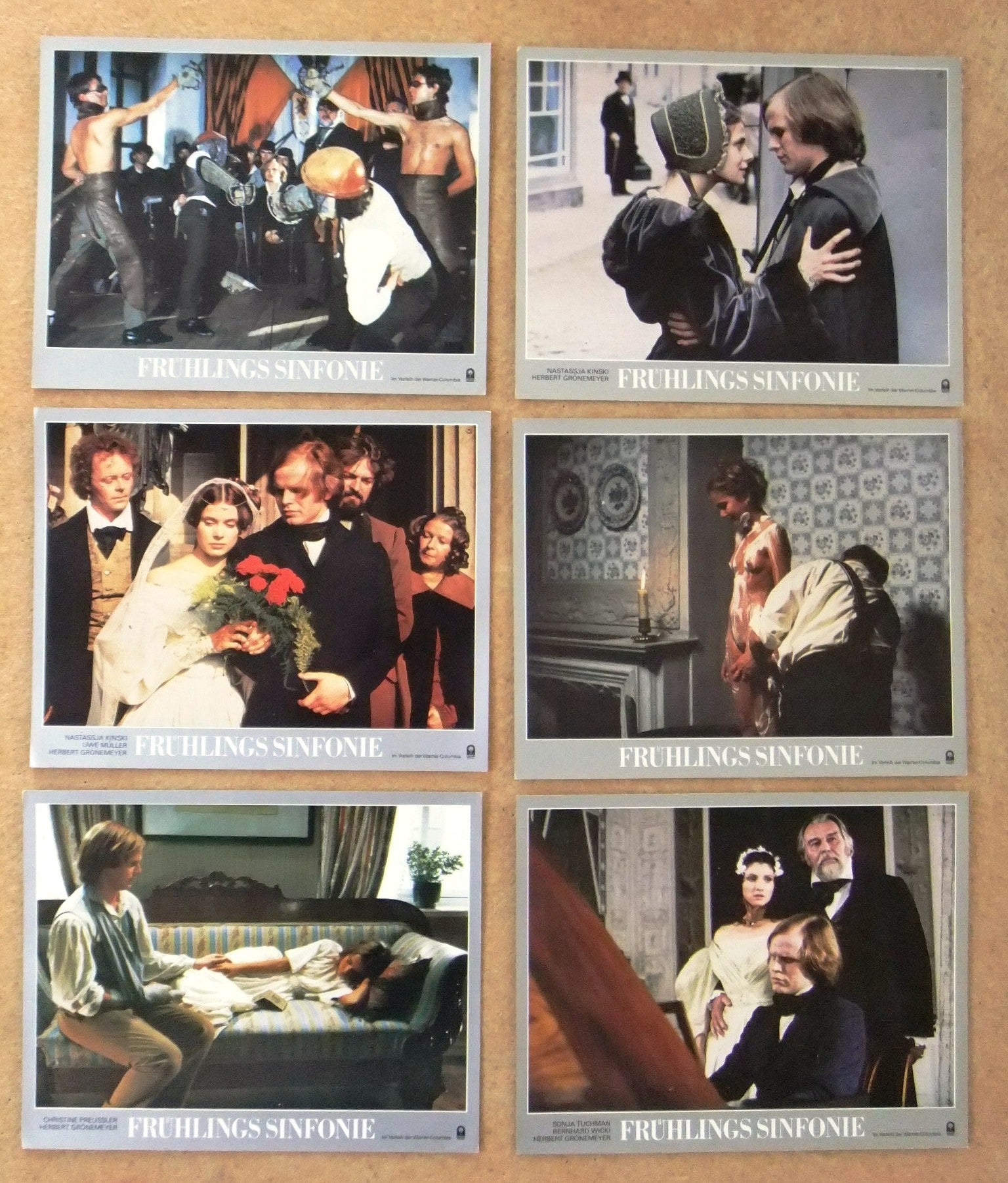 Vintage 1980s German Movie Lobby Cards Set of 18 - Frühlings Sinfonie with Nastassja Kinski (12x9 Inches) - Perfect for Film Collectors & Retro Home Decor