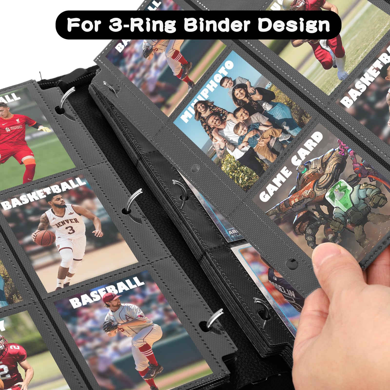 900-Pocket Baseball Card Binder with 50 Double-Sided Pages - Premium Trading Card Protector for MTG, Yu-Gi-Oh, Football & Game Cards (Standard Size, 3-Ring Compatible) - Perfect for Collectors, Tournaments & Card Storage Organization