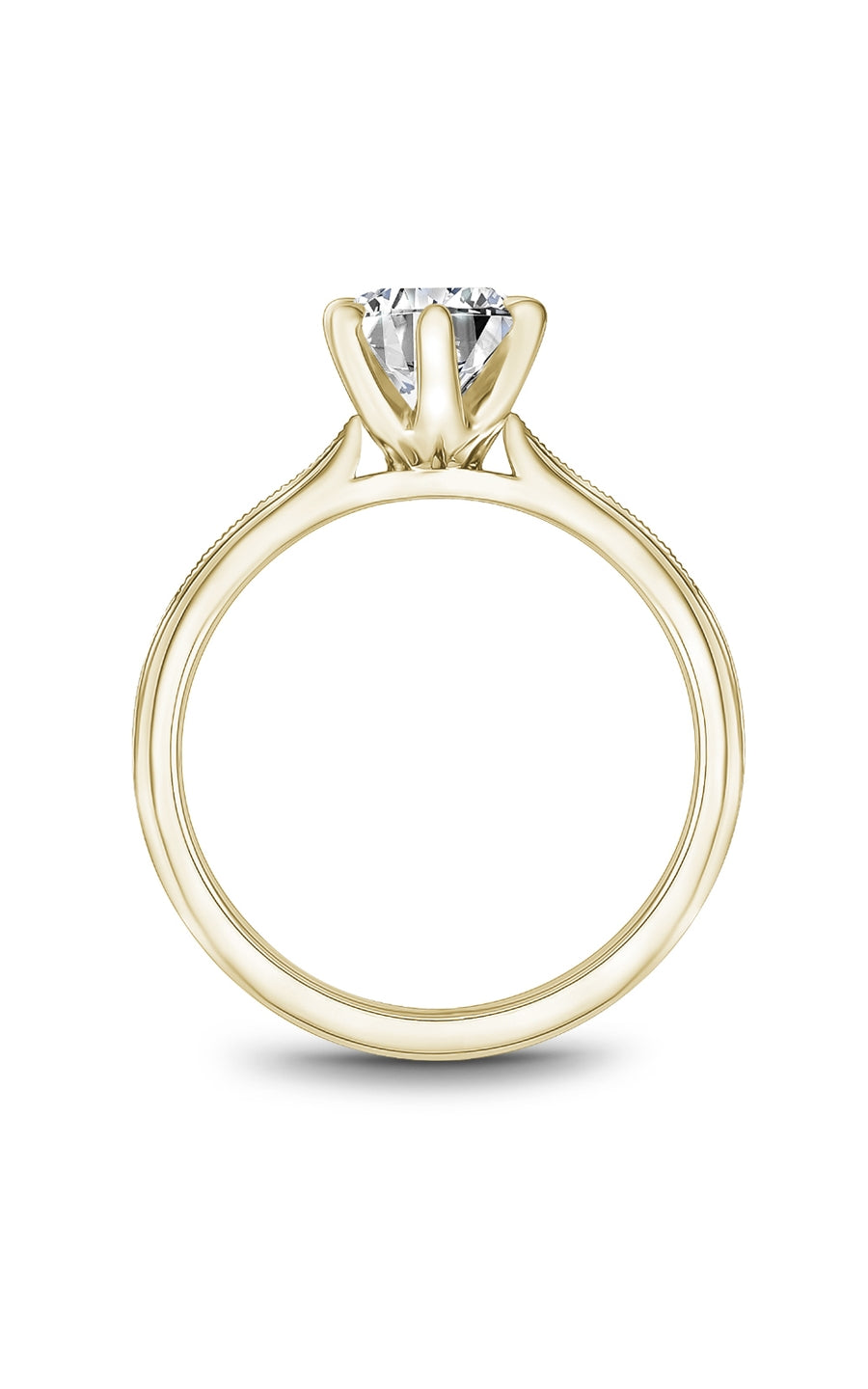 Noam Carver 14K White Gold Bridal Engagement Ring with Diamond Accents - B247 04YA | Perfect for Proposals, Weddings & Anniversary Gifts