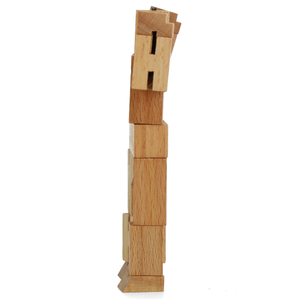 Cubebot Micro Natural Wooden Puzzle Toy - Fun & Educational STEM Gift for Kids & Adults - Perfect for Home, Office & Travel