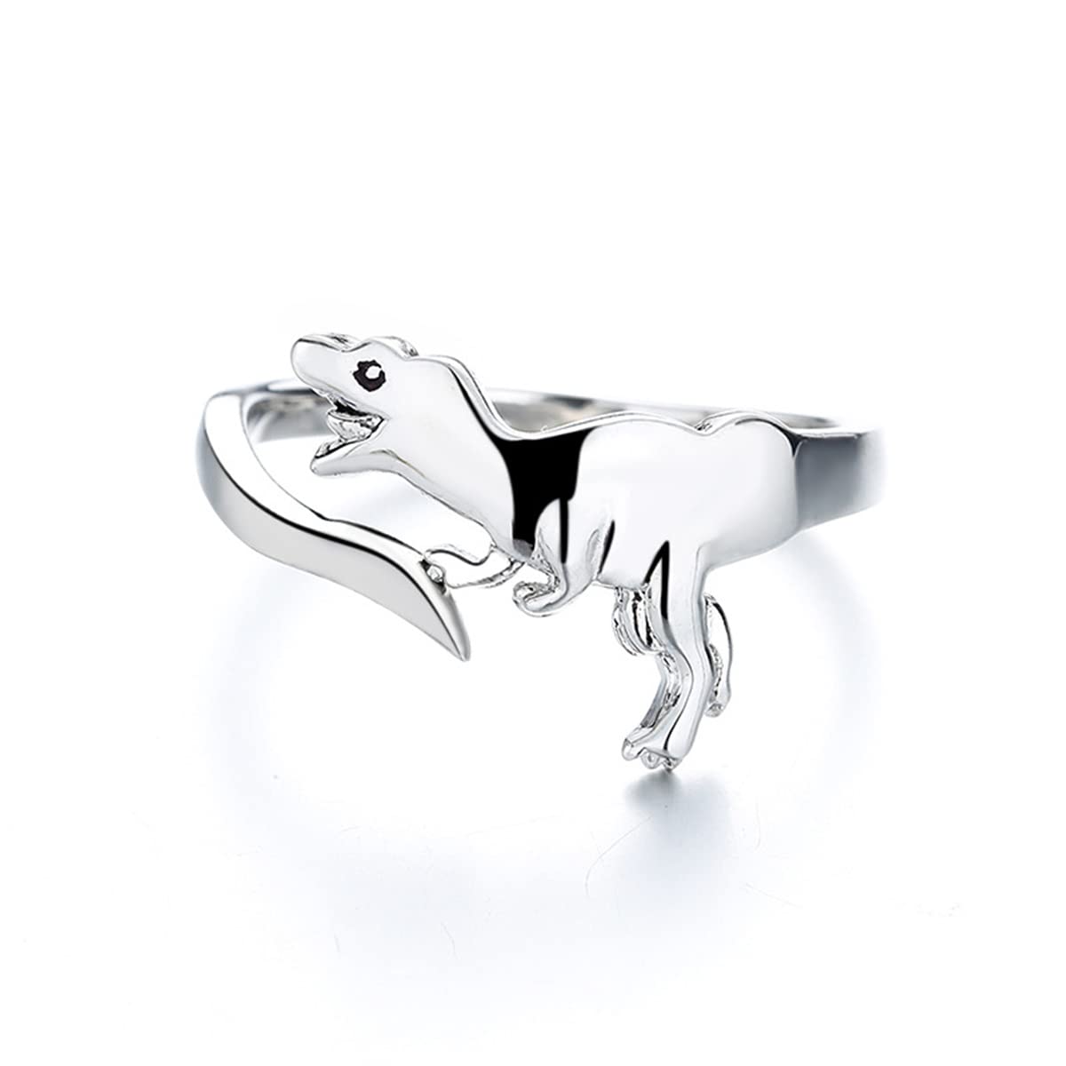 Dinosaur Rings for Women & Men - Adjustable Tyrannosaurus & Triceratops Jewelry Set | Cute Animal Rings for Teens & Adults | Perfect for Jurassic Themed Parties, Cosplay & Everyday Wear